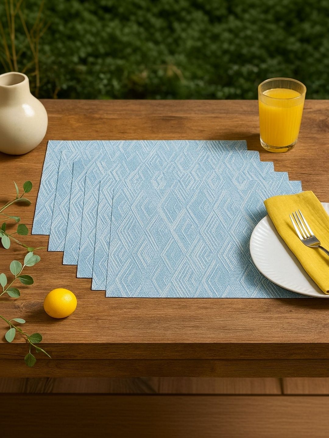 Baskety Blue Non-Slip Long-Lasting 6-Pcs Table Placemats-picture-48
