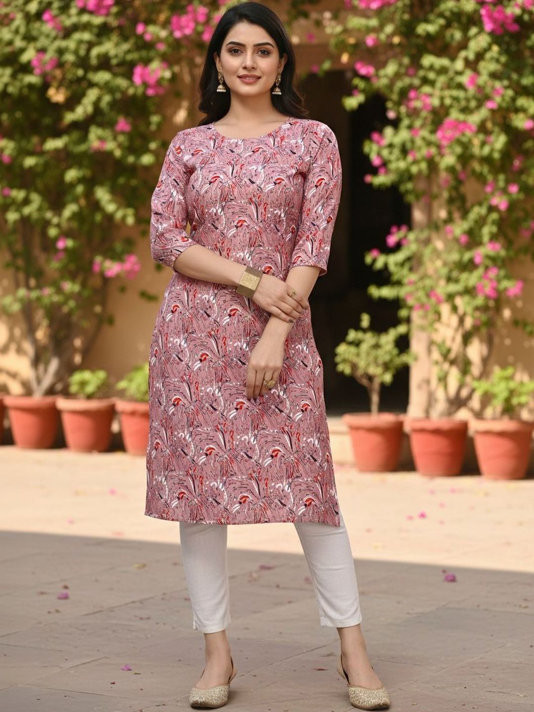 SZN Women Floral Printed Crepe Blend Kurta-picture-21