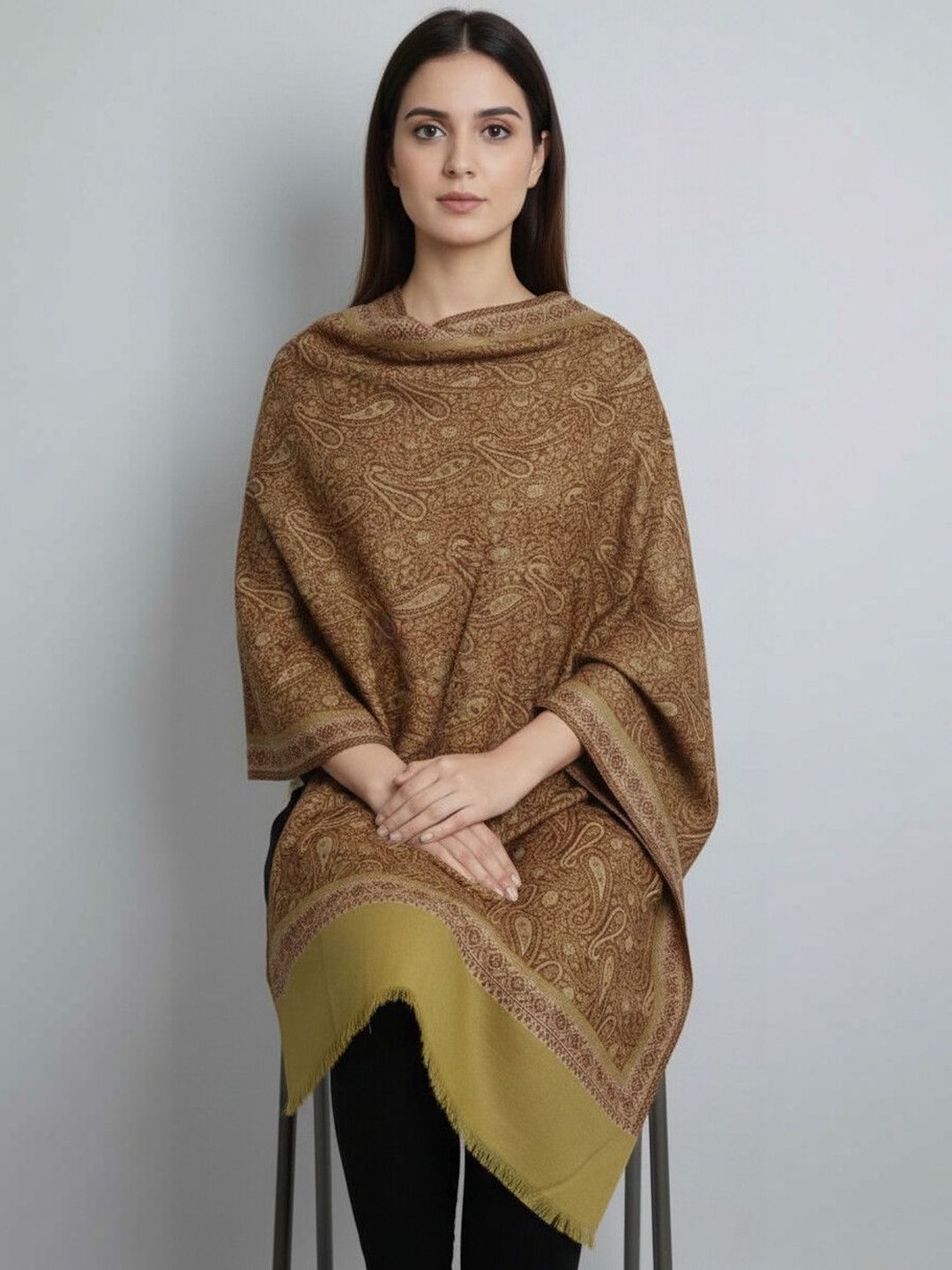 Sangria Women Ethnic Motifs Woven Design Shawl-picture-24