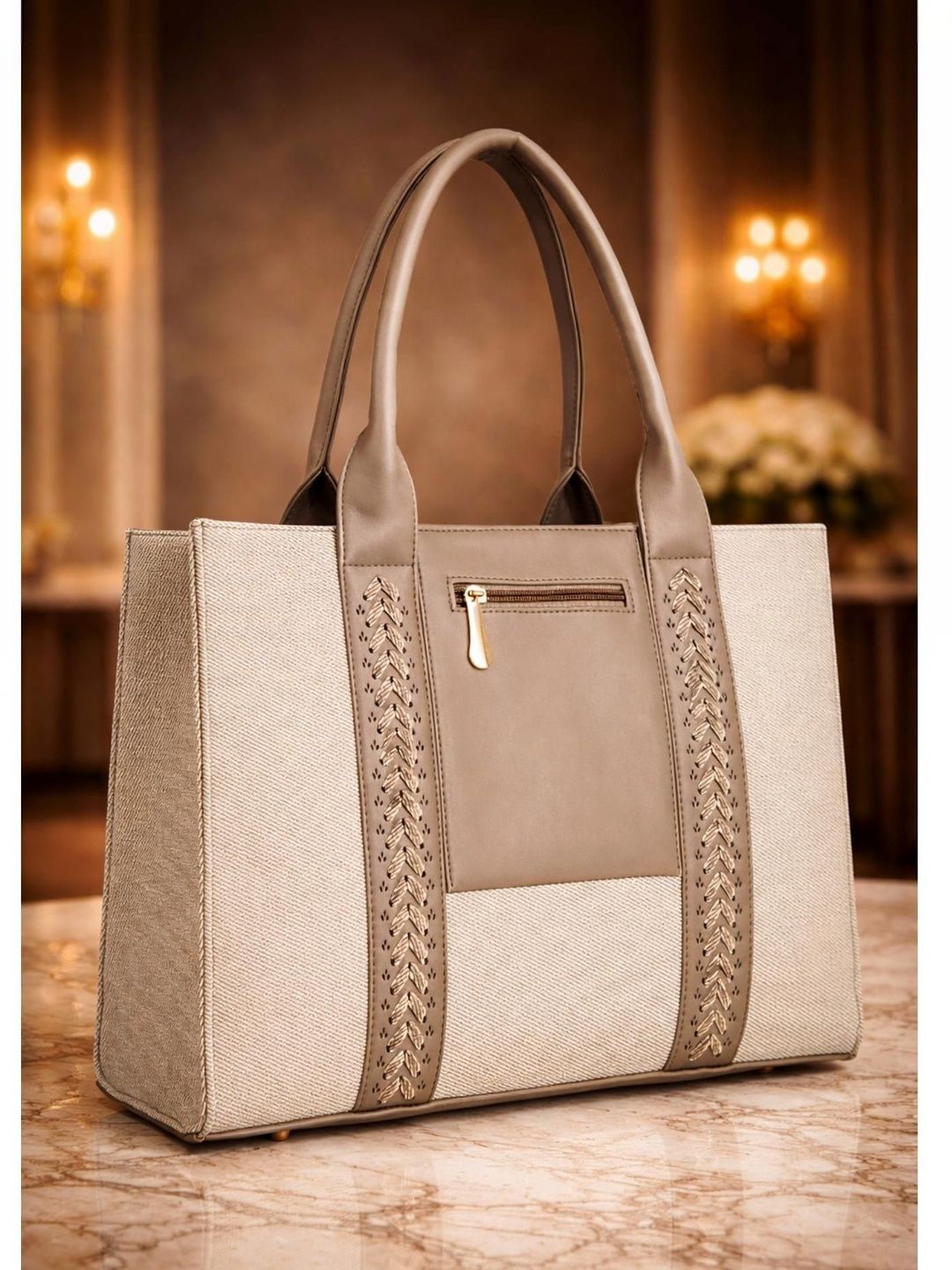 ROMOFY Textured Structured Tote Bag-picture-34