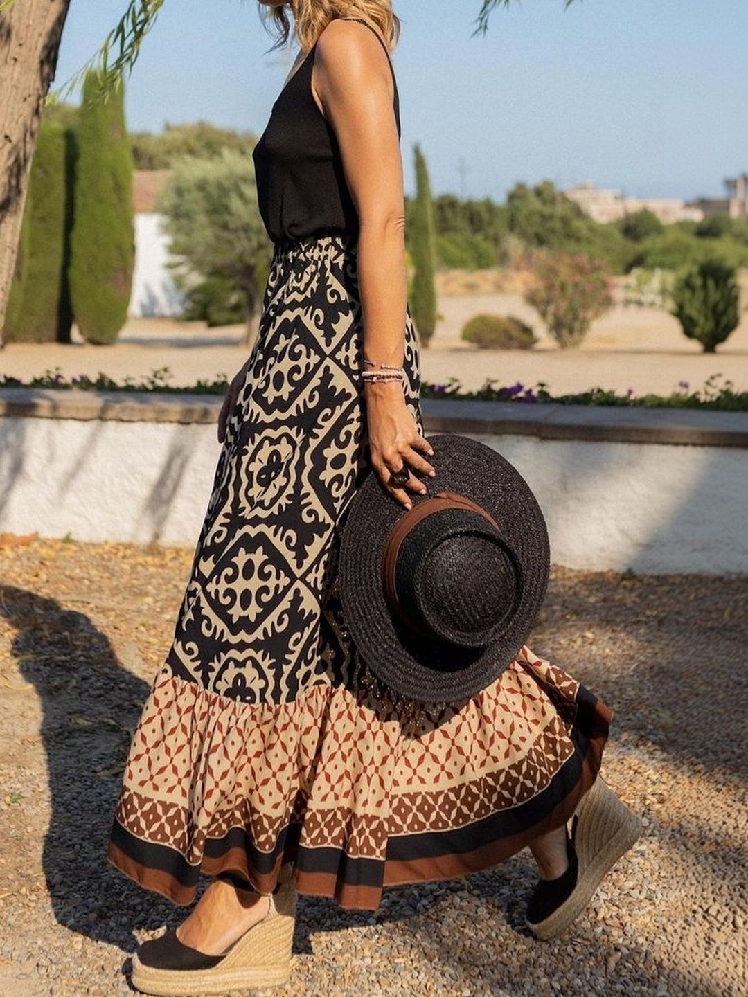 LULU & SKY Printed Straight Maxi Skirts-image-46