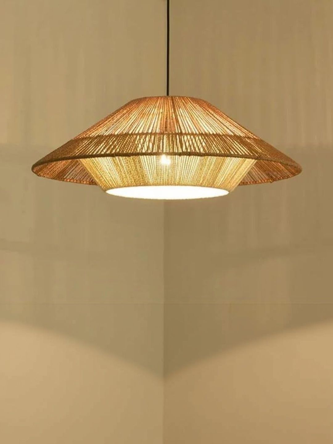 BALBENI Brown & Brown Textured Ceiling Lamp-image-40