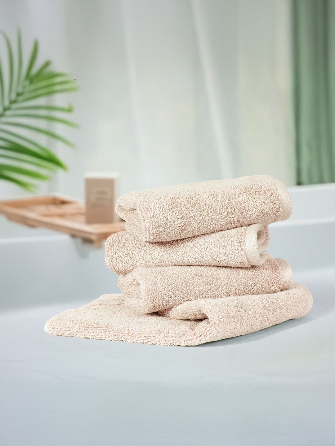 MYTRIDENT Organic Luxury 4Pcs Beige 650 GSM Organic Cotton Face Towels-image-43