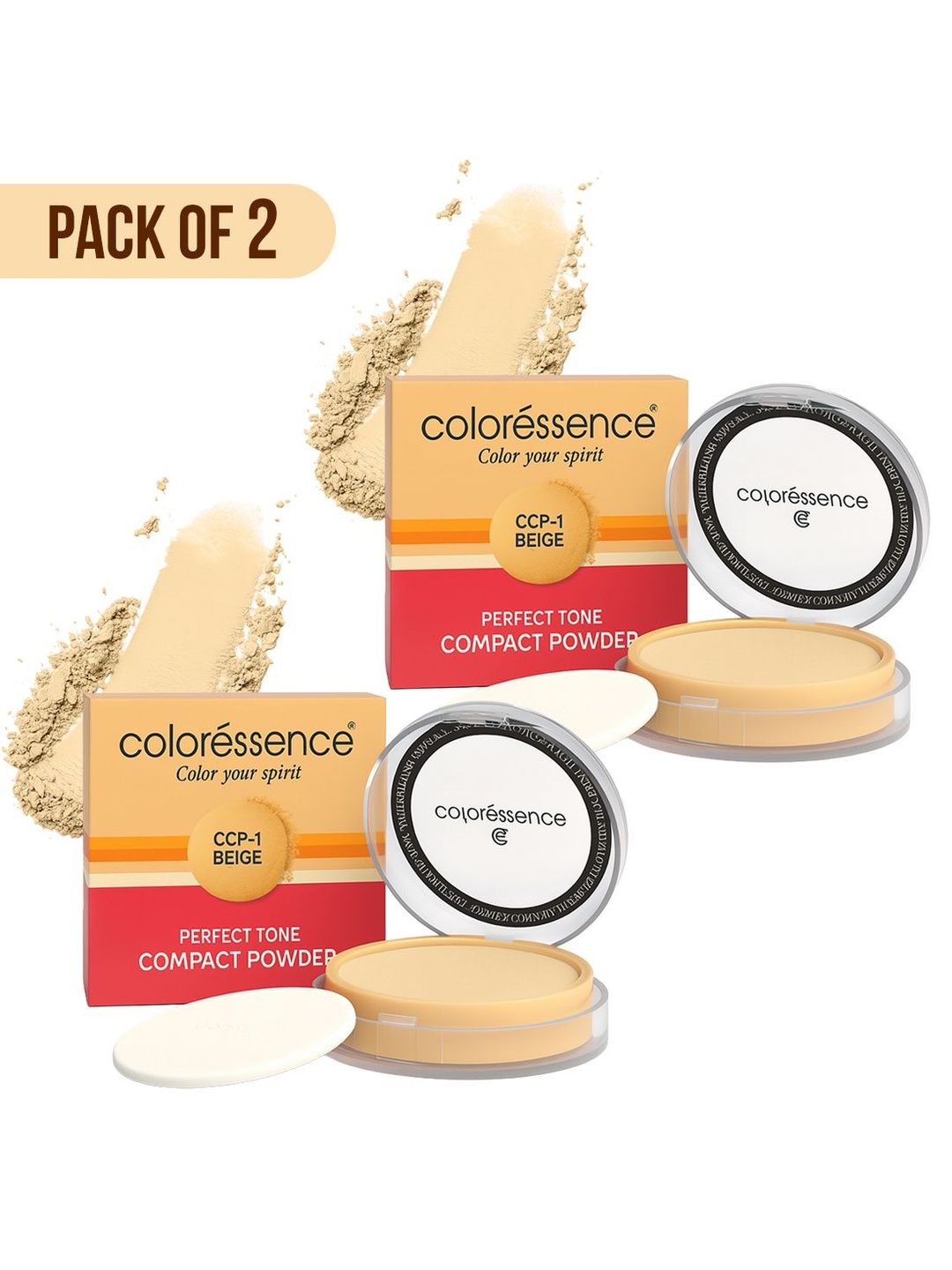 Coloressence Set Of 2 Perfect Tone Compact Powder - Beige 1-picture-23