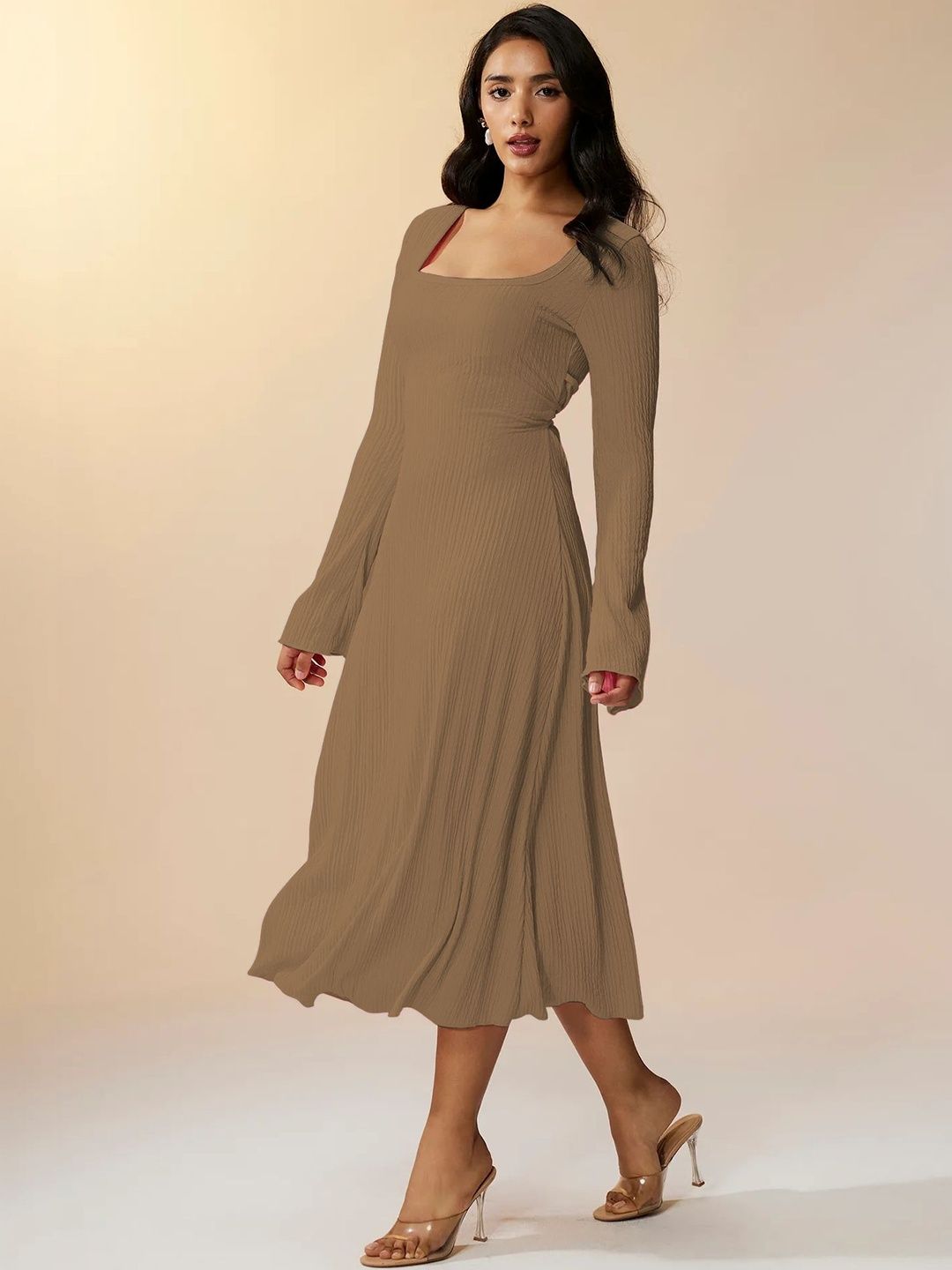 black ruffle long dress Floral Sleeve Midi Dress– PinkBlush Color:Dusty Navy Upper Size Black tie wedding guest