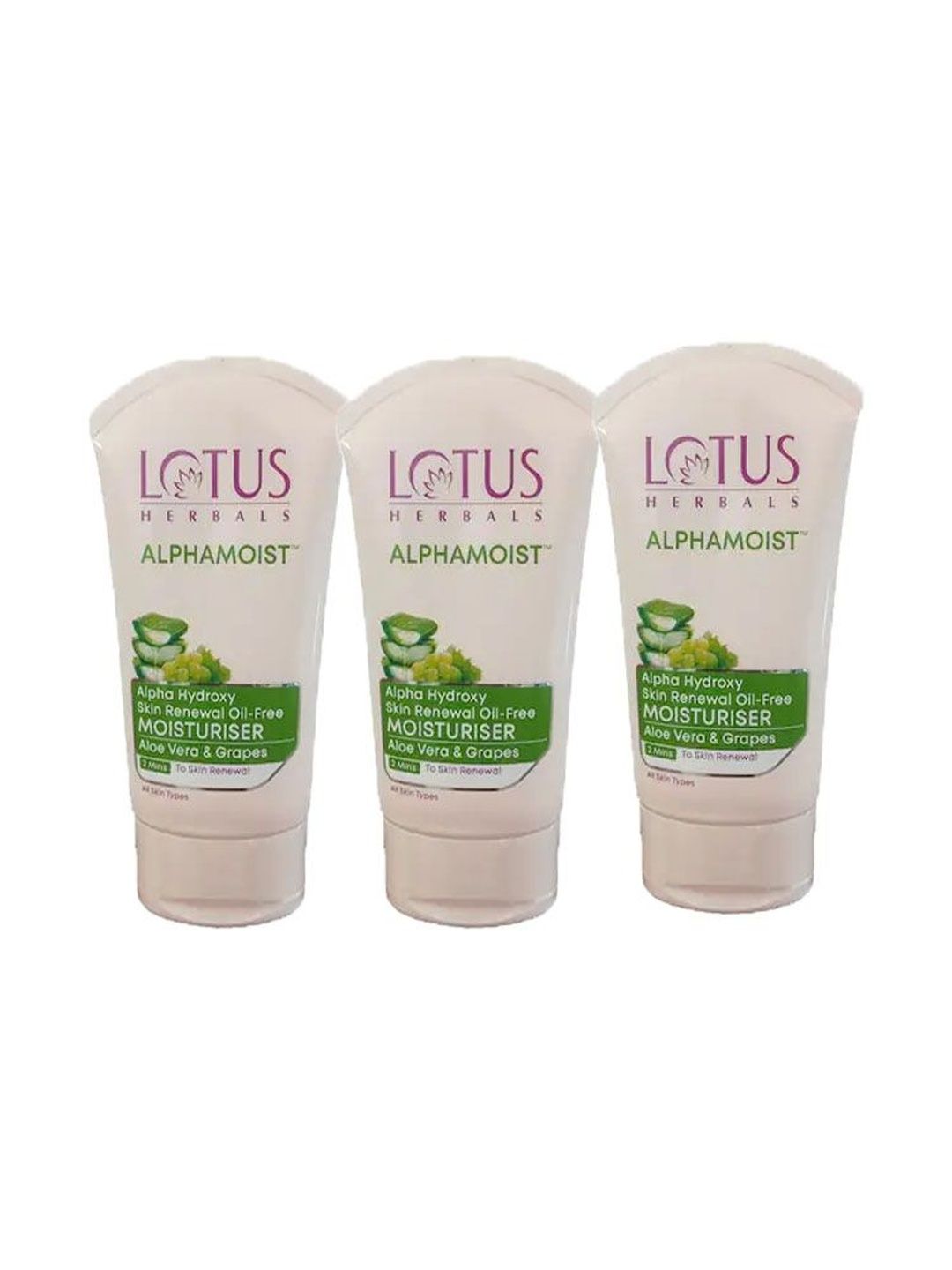 Lotus Herbals Set Of 3 Alphamoist Alpha Hydroxy Skin Renewal Moisturiser - 100 g Each-image-25