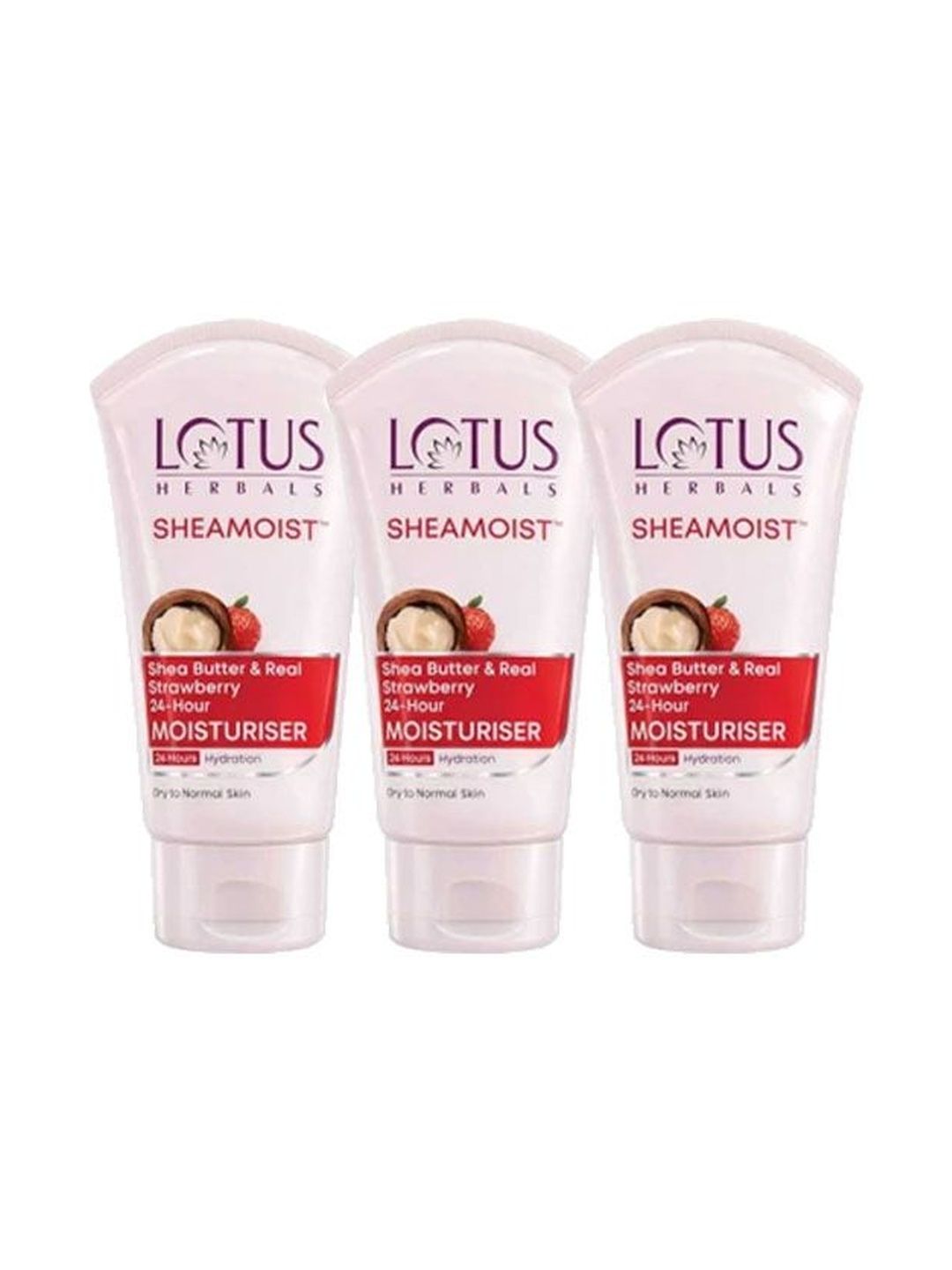 Lotus Herbals Set Of 3 Sheamoist Shea Butter & Real Strawberry Moisturiser - 50 g Each-image-14