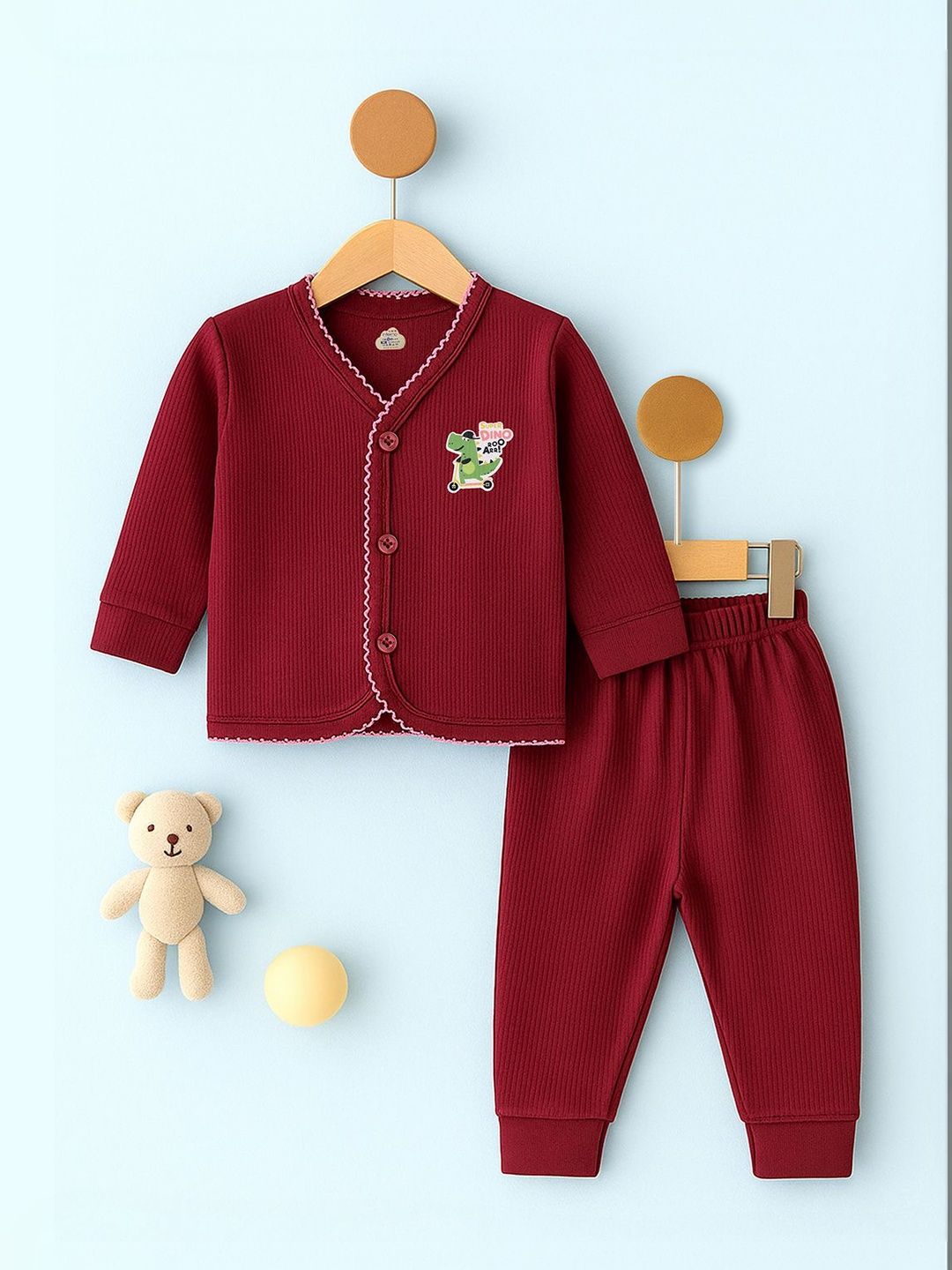 INFERNO INFERNO Kids Combed Cotton V-Neck Thermal Set