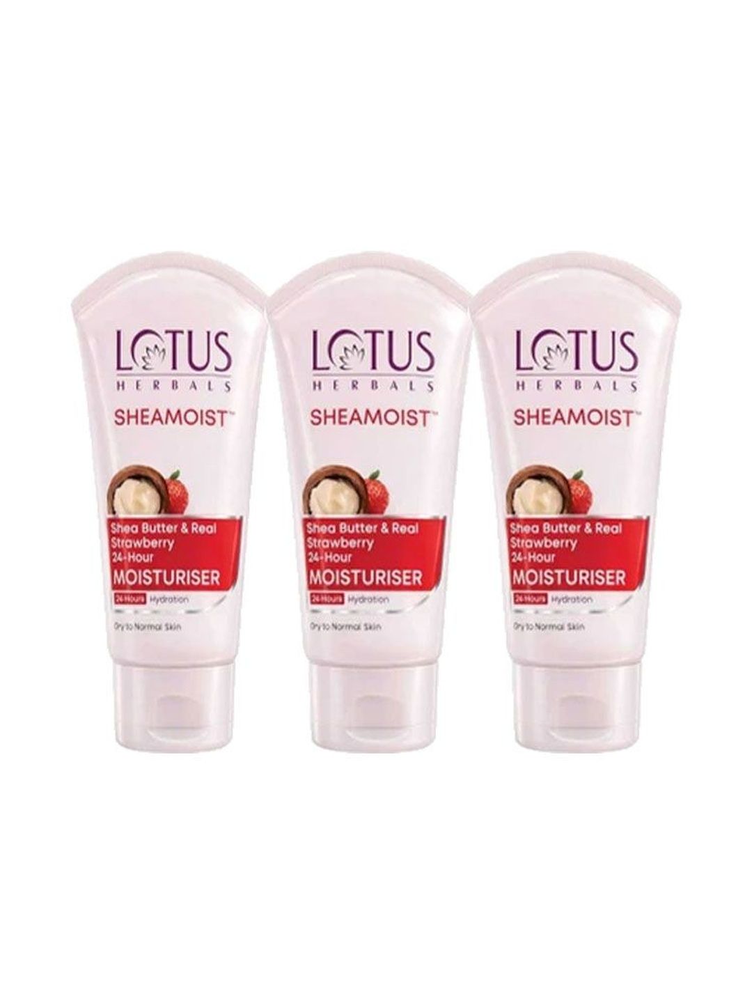 Lotus Herbals Set Of 3 Sheamoist Shea Butter & Real Strawberry Moisturiser - 100 g Each-image-44