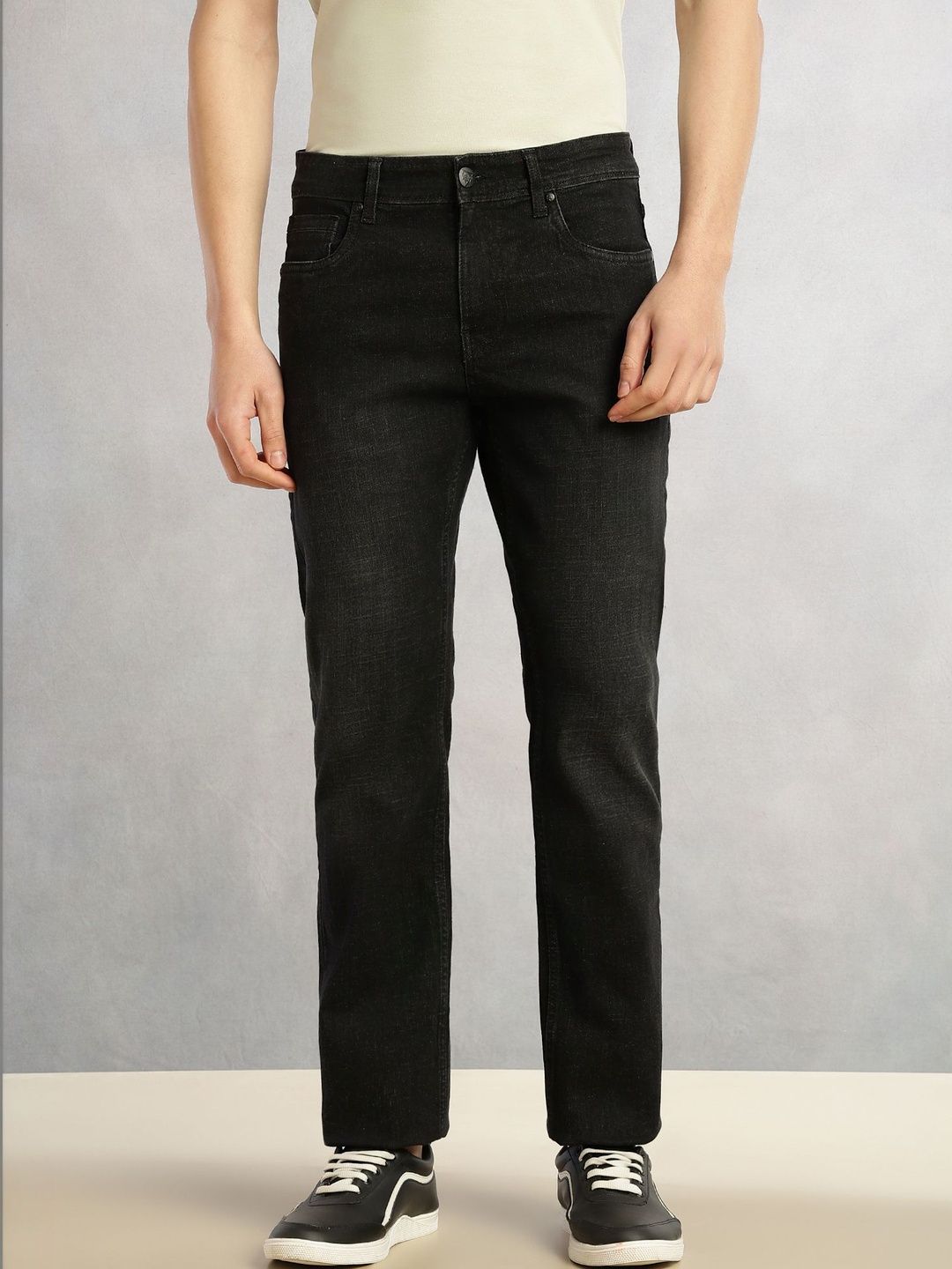 Thomas Scott Men Smart Straight Fit Mid-Rise Light Fade Stretchable Jeans-picture-34