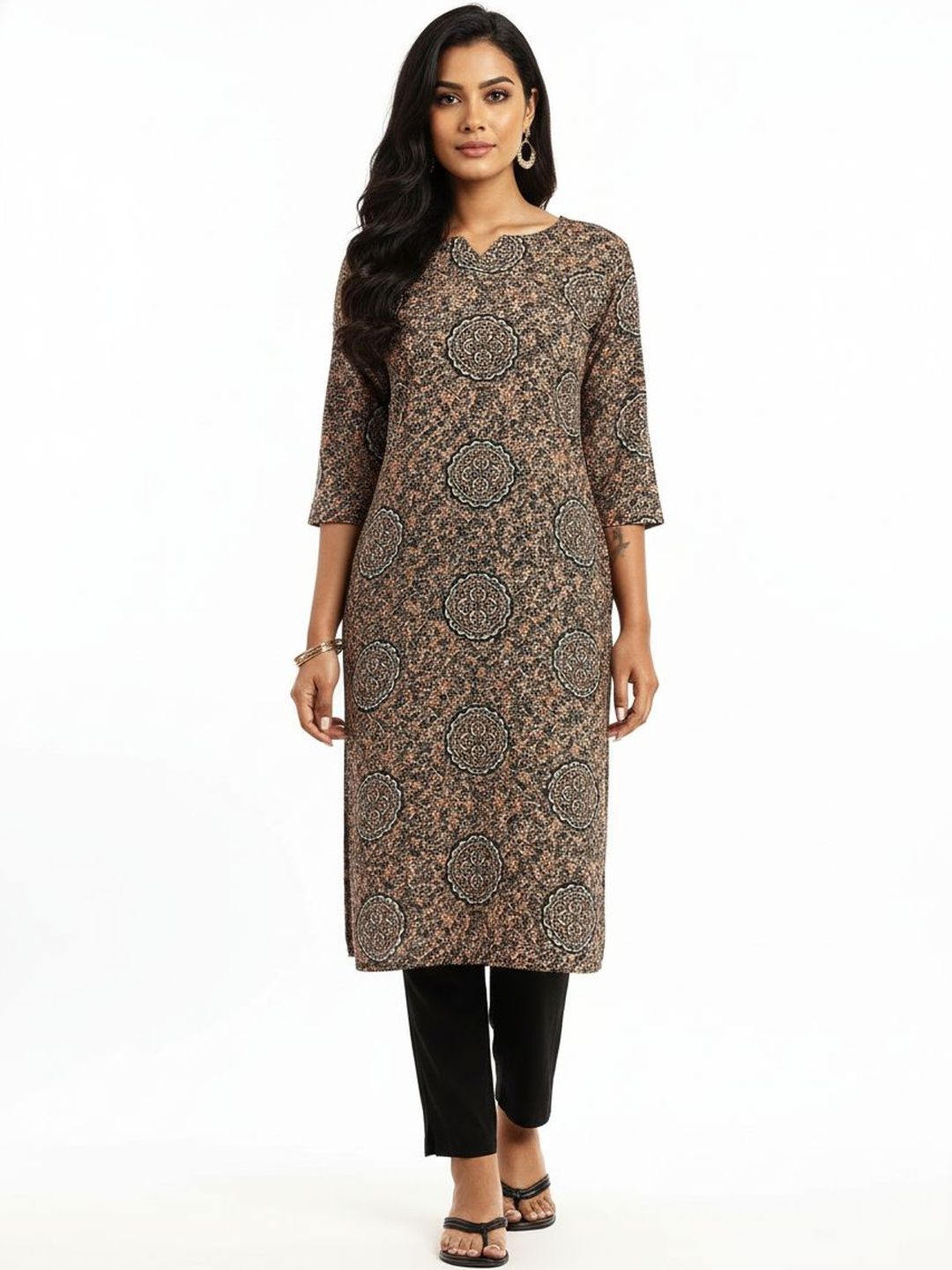 SZN Women Printed Gotta Patti Crepe Blend Kurta-picture-51
