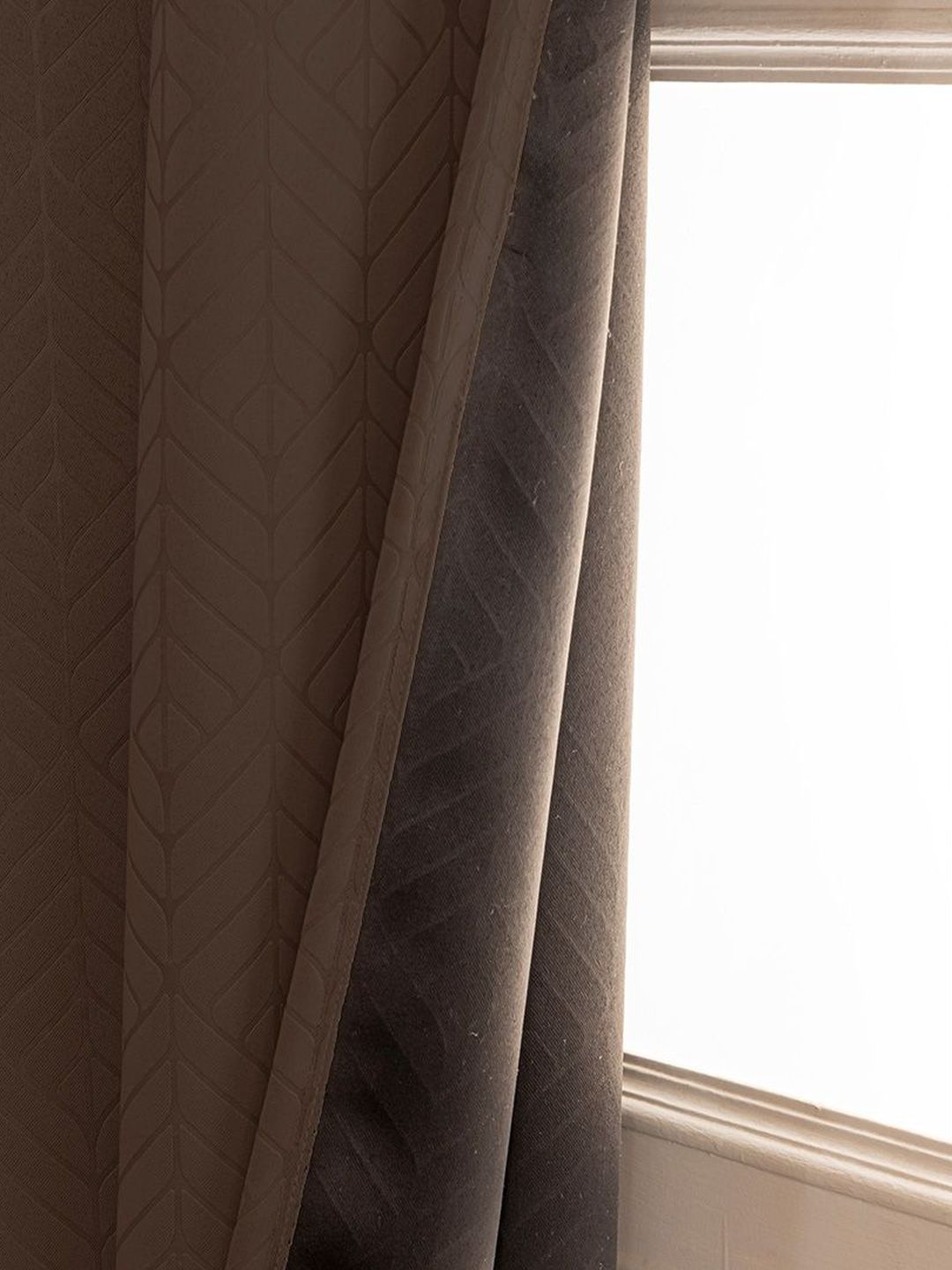 HOMEMONDE Brown Set of 2 Black Out Long Door Fashion-picture-13