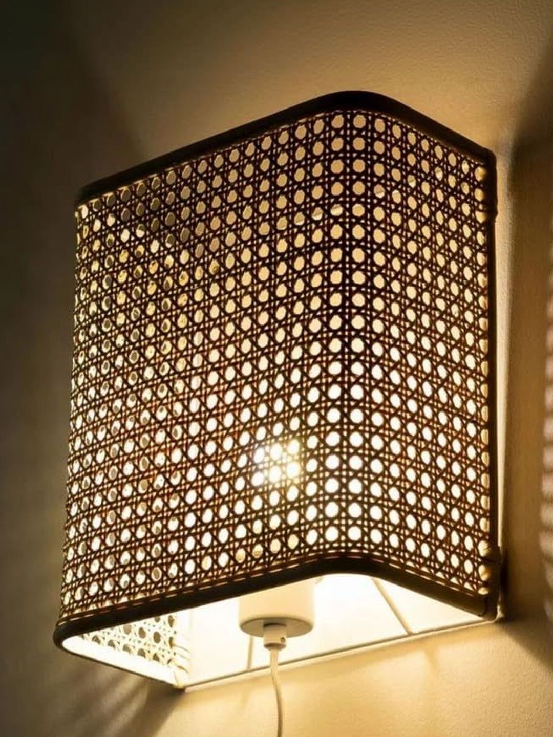 BALBENI Beige & Beige Wood Rectangle Shaped Wall Lamp-picture-12