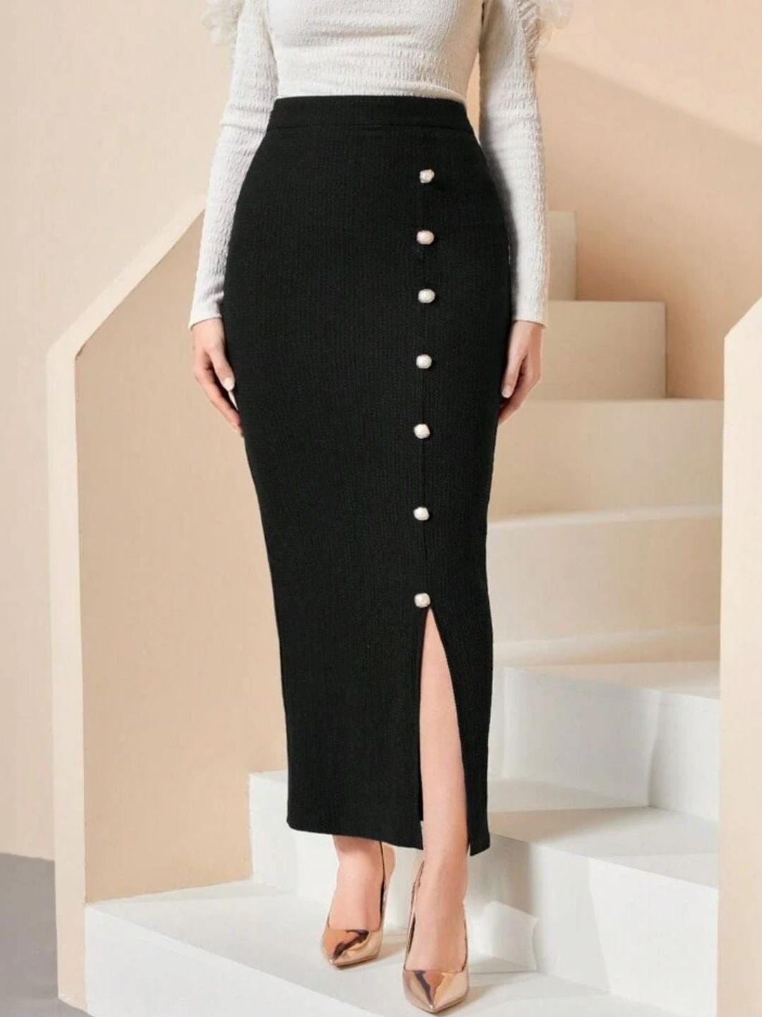 JINJIN FASHION Pencil Knee Length Skirts-picture-37