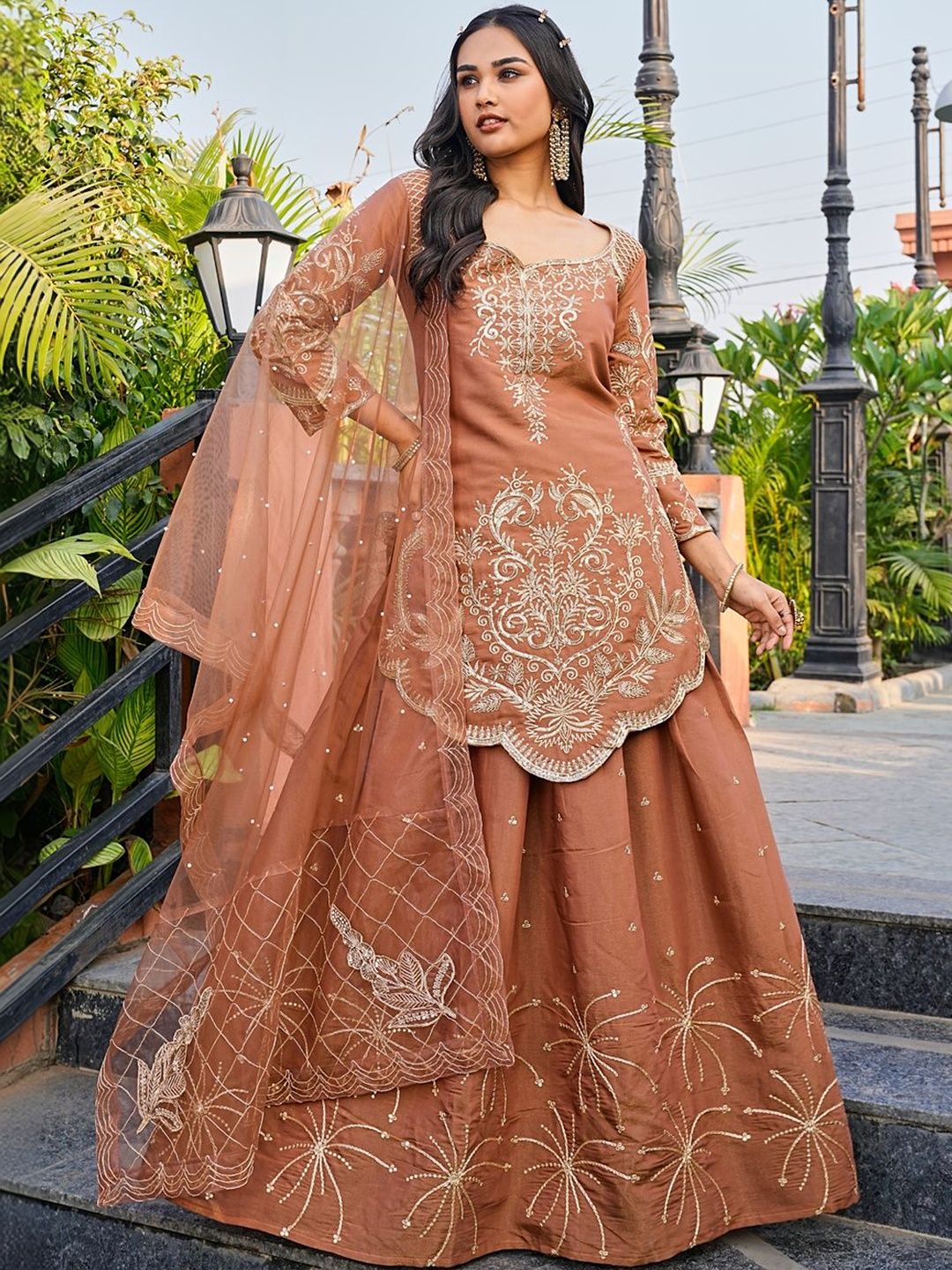 HERINK FASHION Embroidered Semi-Stitched Lehenga & Blouse With Dupatta-picture-19