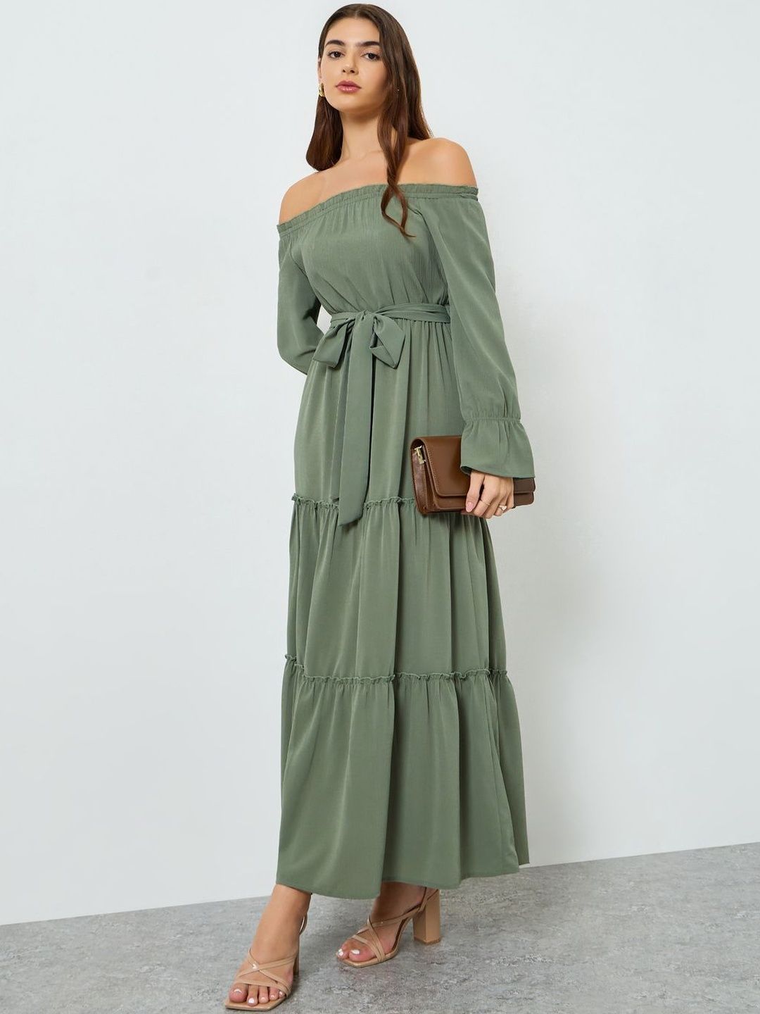 Styli Off-Shoulder Fit & Flare Maxi Dress-picture-58