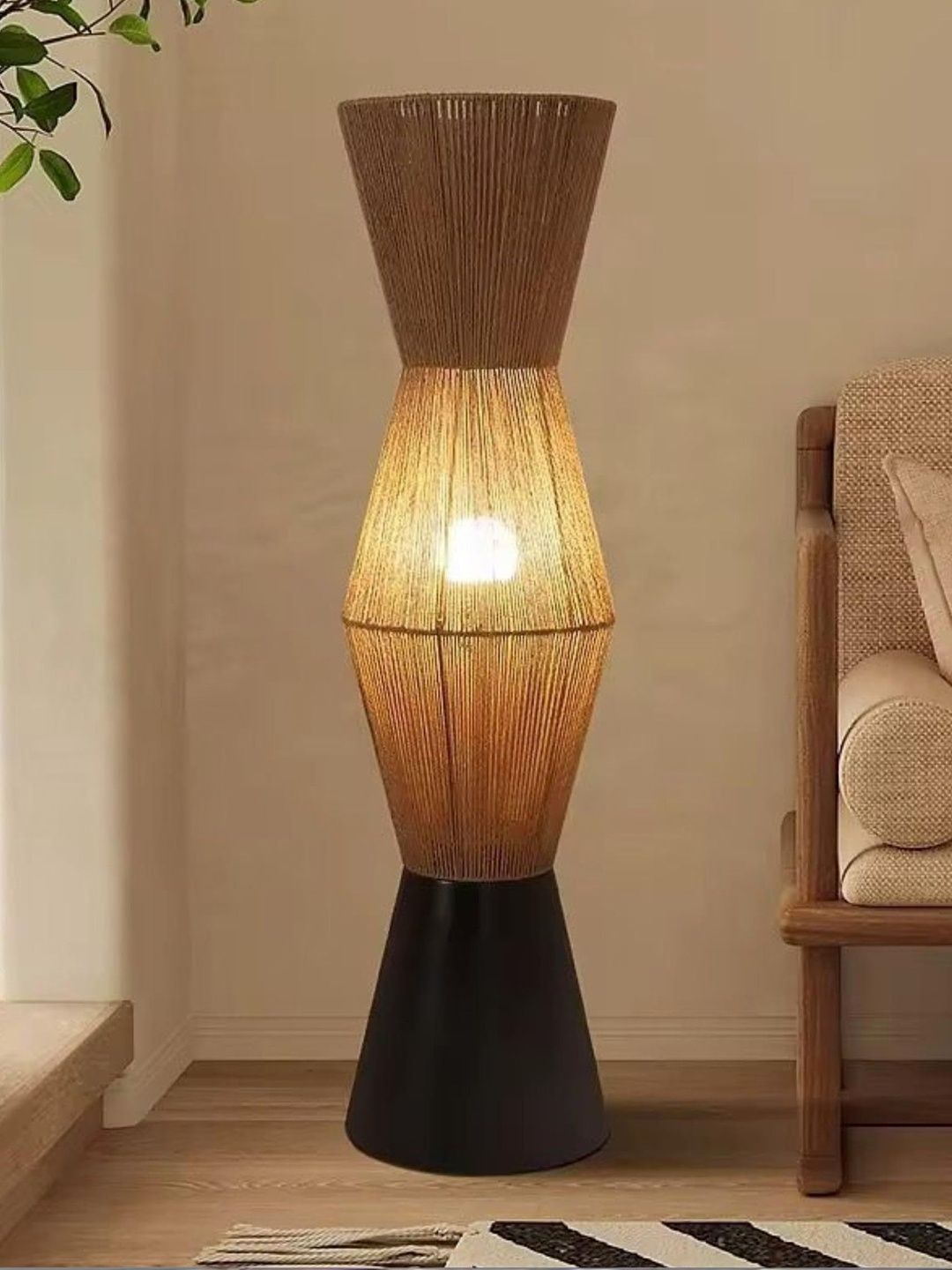 BALBENI Brown Textured Abstract Shaped Table Lamp with Bulb-picture-23