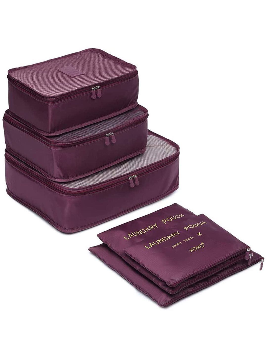 HOUSE OF QUIRK Maroon 6 Pieces Storage Bags Organisers-picture-24