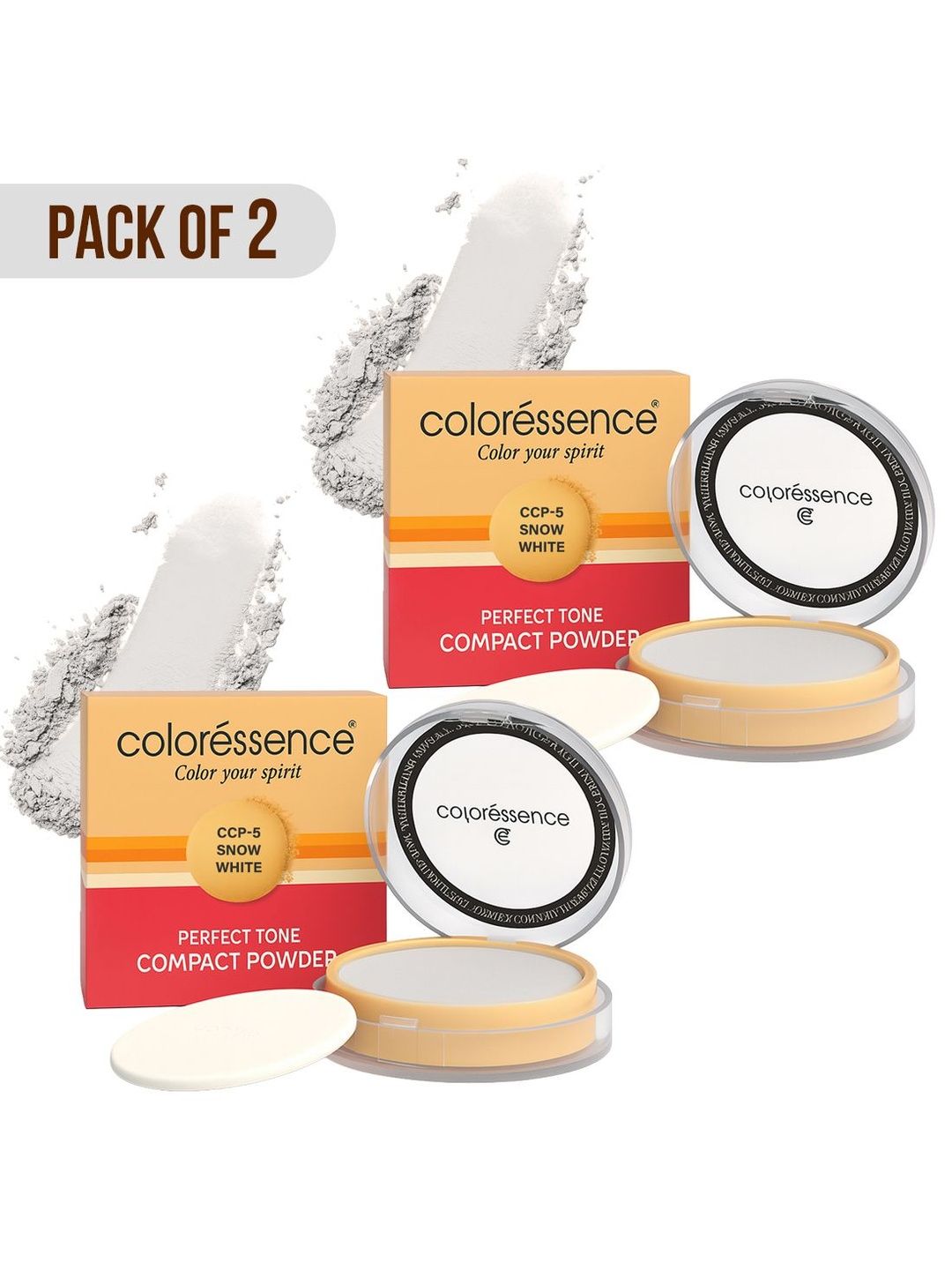 Coloressence Set Of 2 Perfect Tone Compact Powder - Snow White 5-picture-22