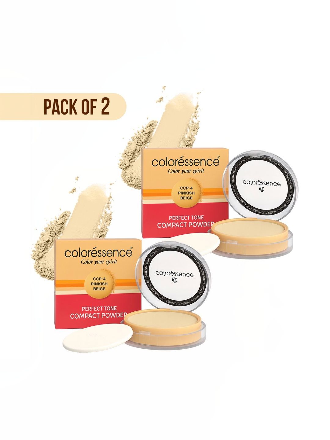 Coloressence Set Of 2 Perfect Tone Compact Powder - Pinkish Beige 4-picture-39
