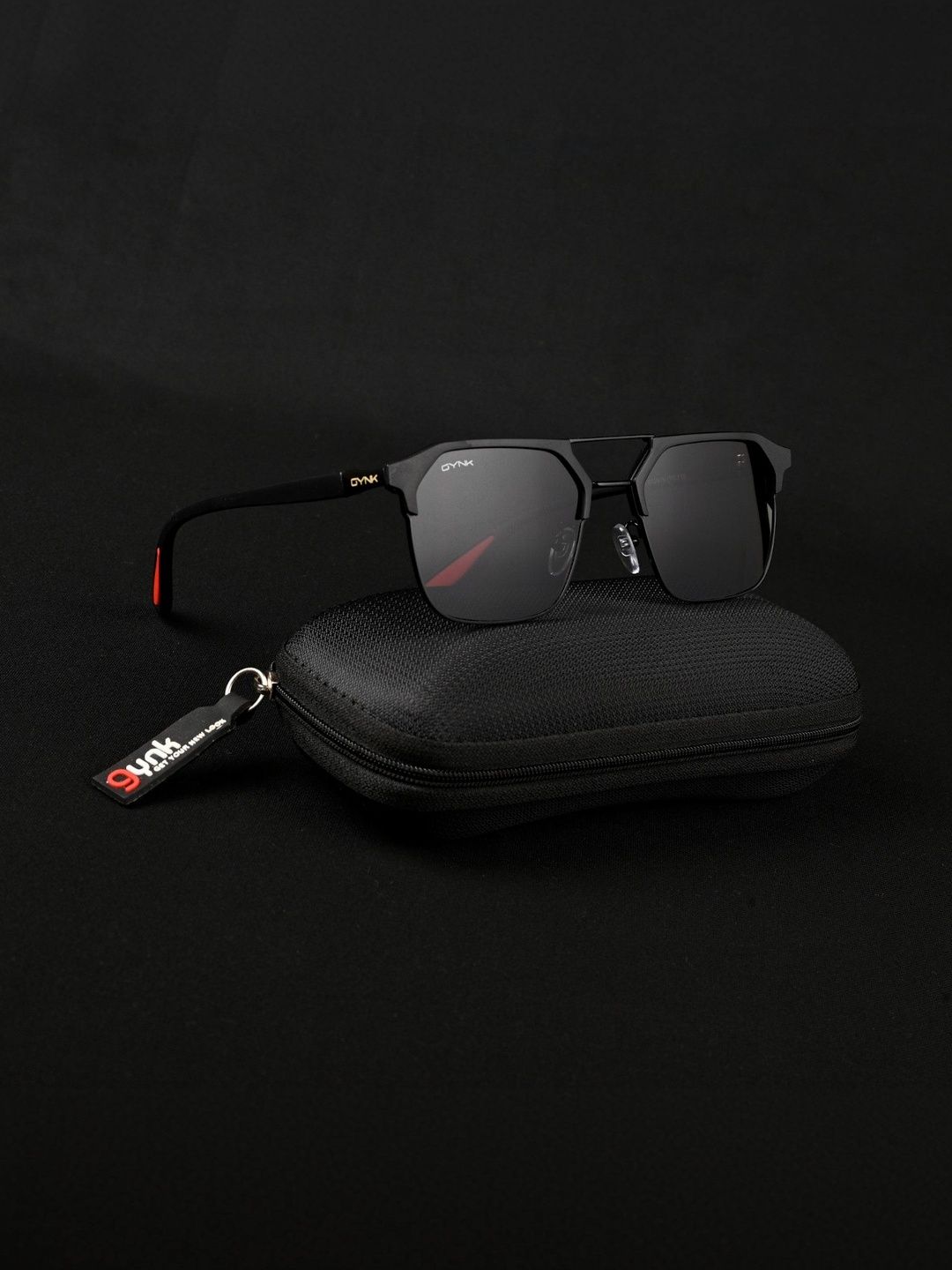 GYNK Men Black Lens & Black Square Sunglasses with-image-41