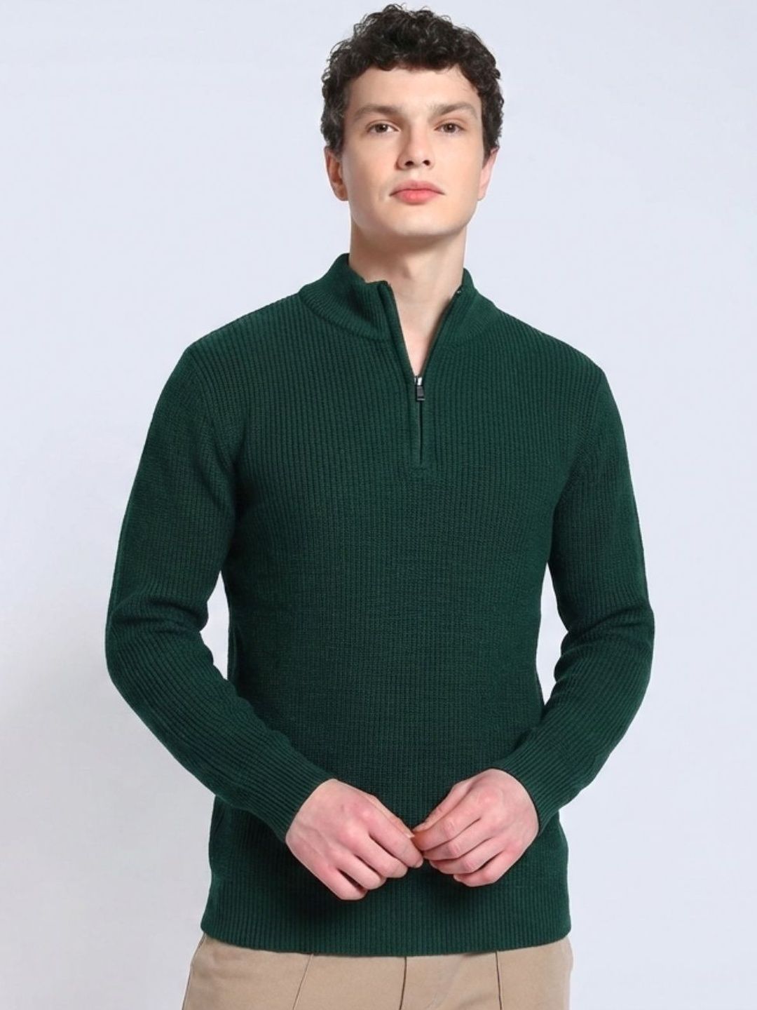 PERCH Men Ribbed Woollen Pullover-picture-40
