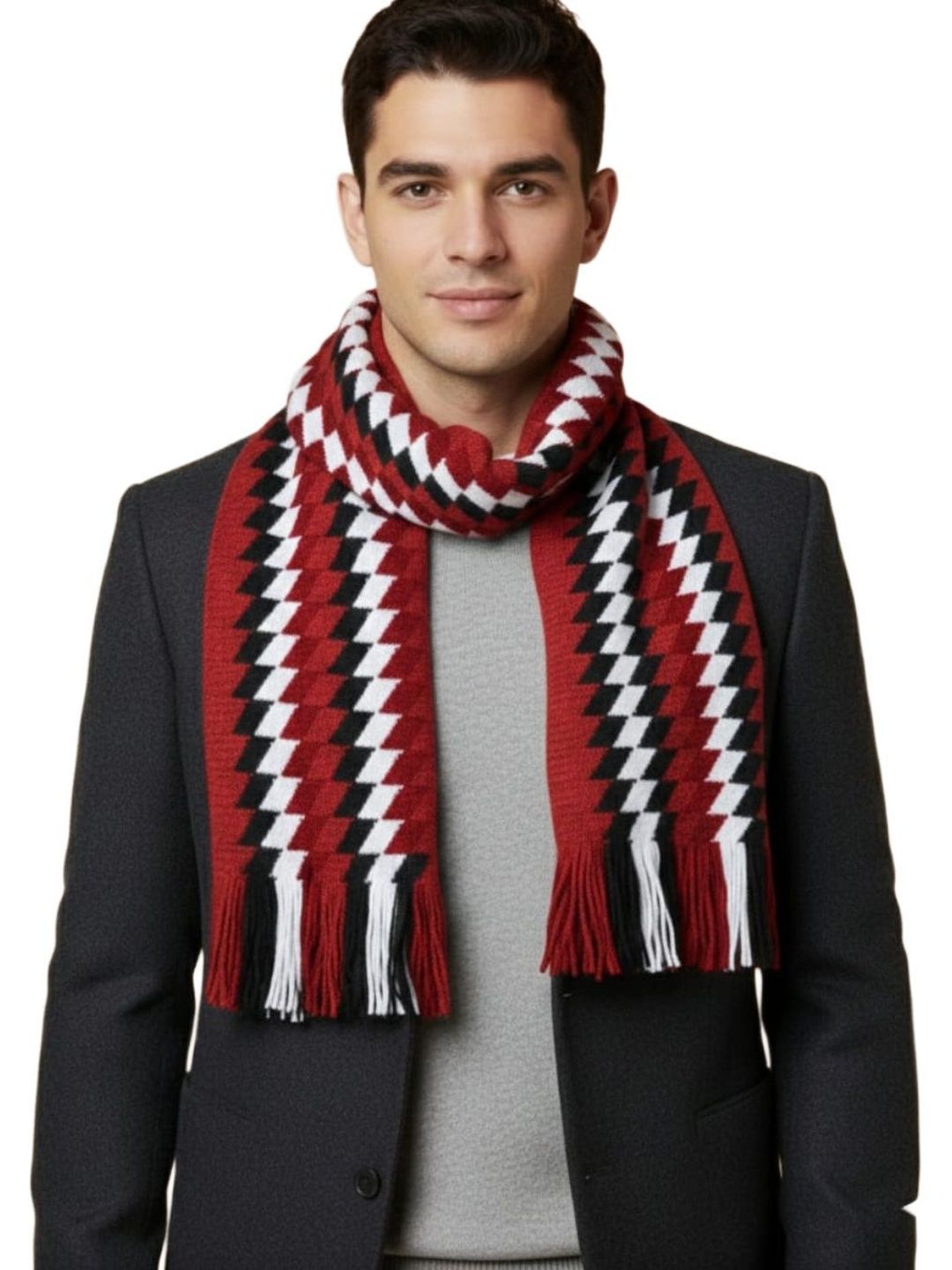 YAQR Men Checked Merino Wool Mufflers-picture-51