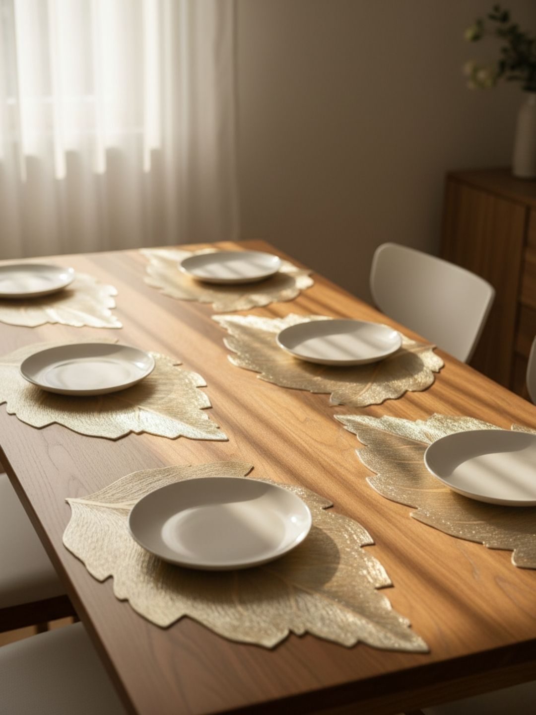 We3 Leaf Design Non-Slip Heat Resistant 6-Pcs Table Placemats-picture-43