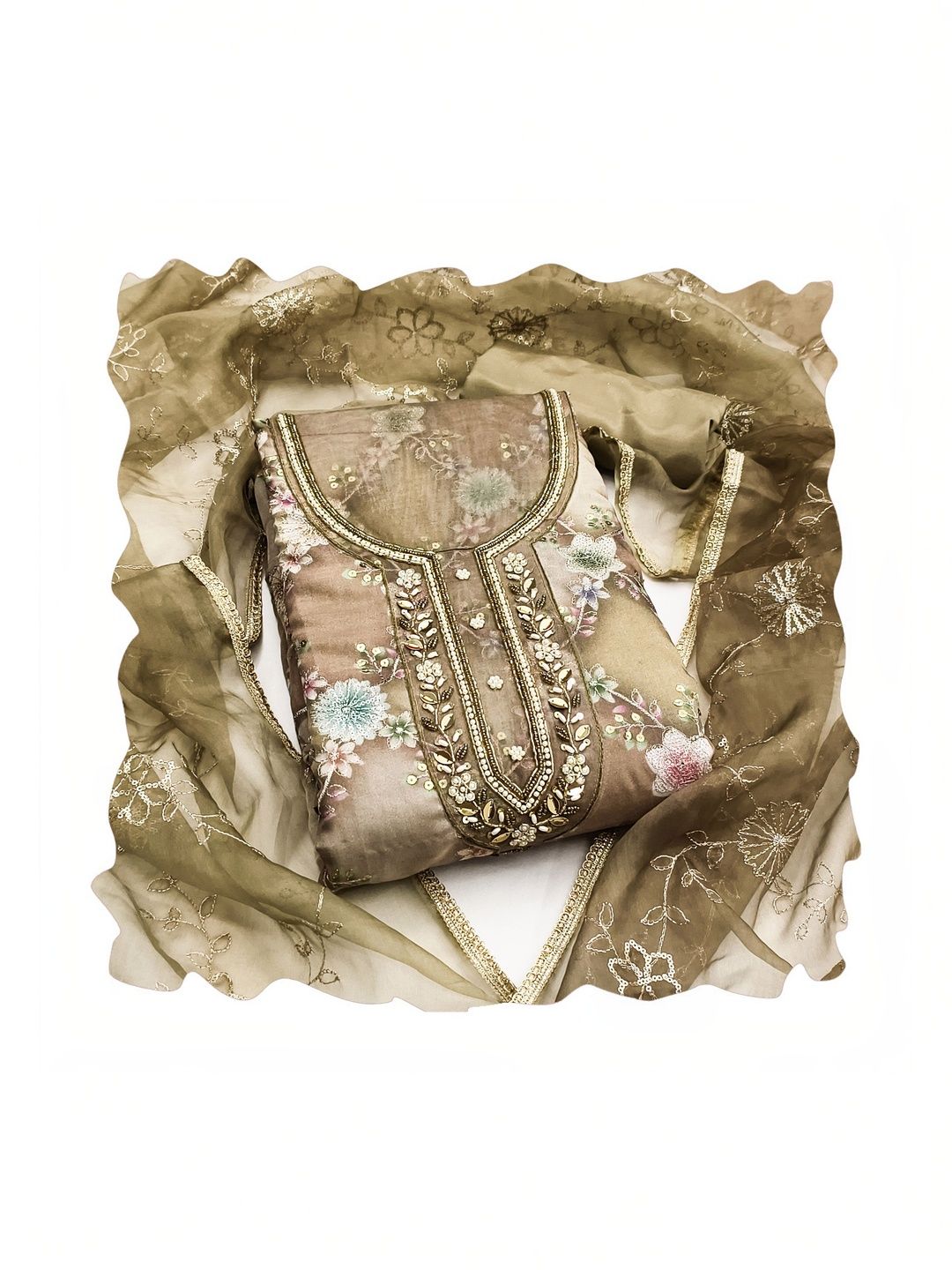 Maroosh Embroidered Organza Unstitched Dress Material-picture-30