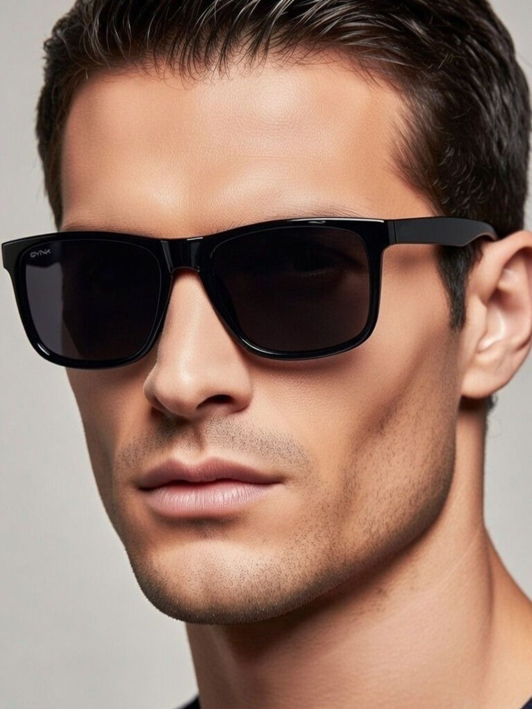 GYNK Men Black Lens & Black Square Sunglasses with-image-38