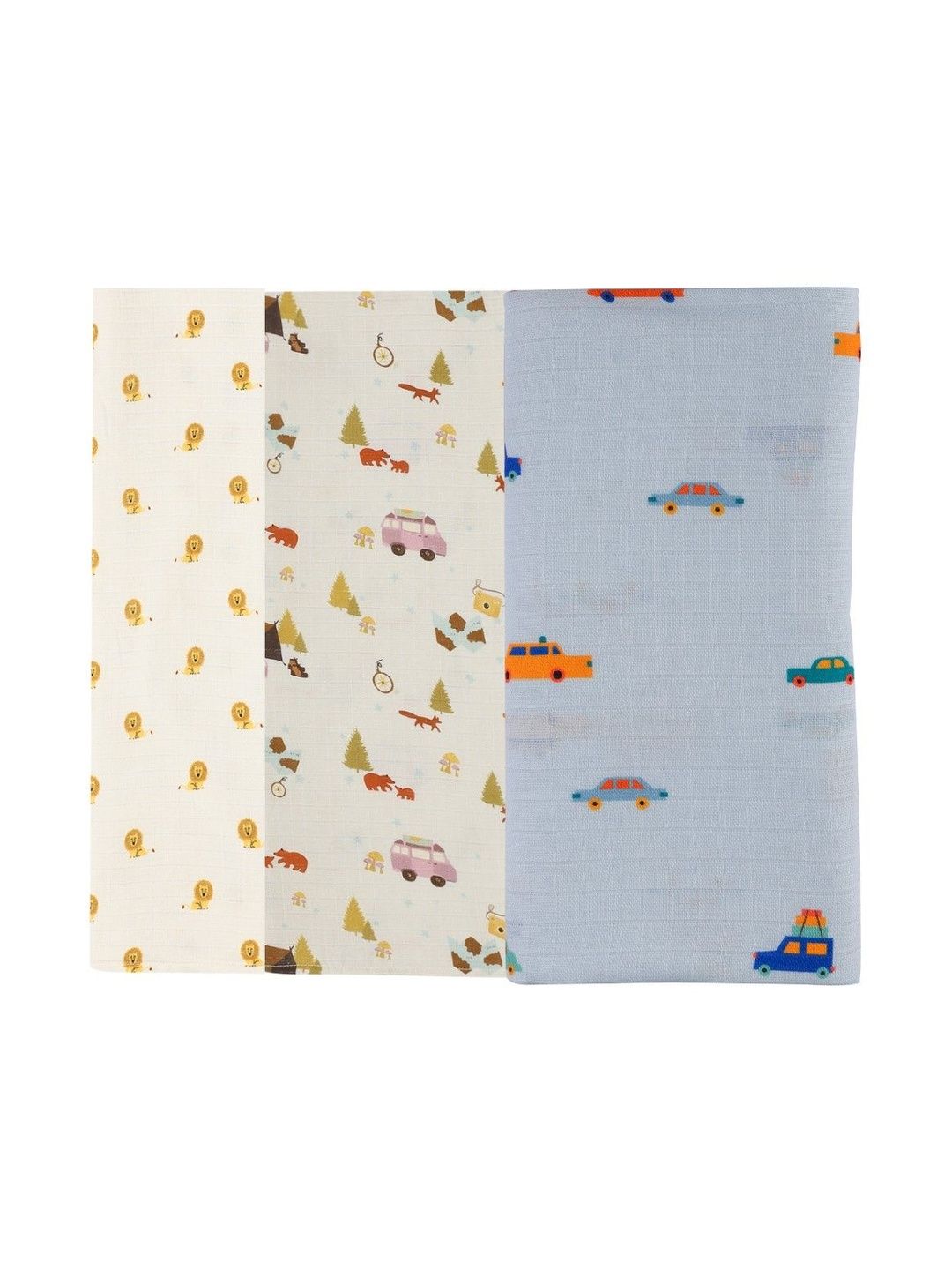 DULAAR Set Of 3 Infants Printed Organic Cotton Swaddle-picture-44