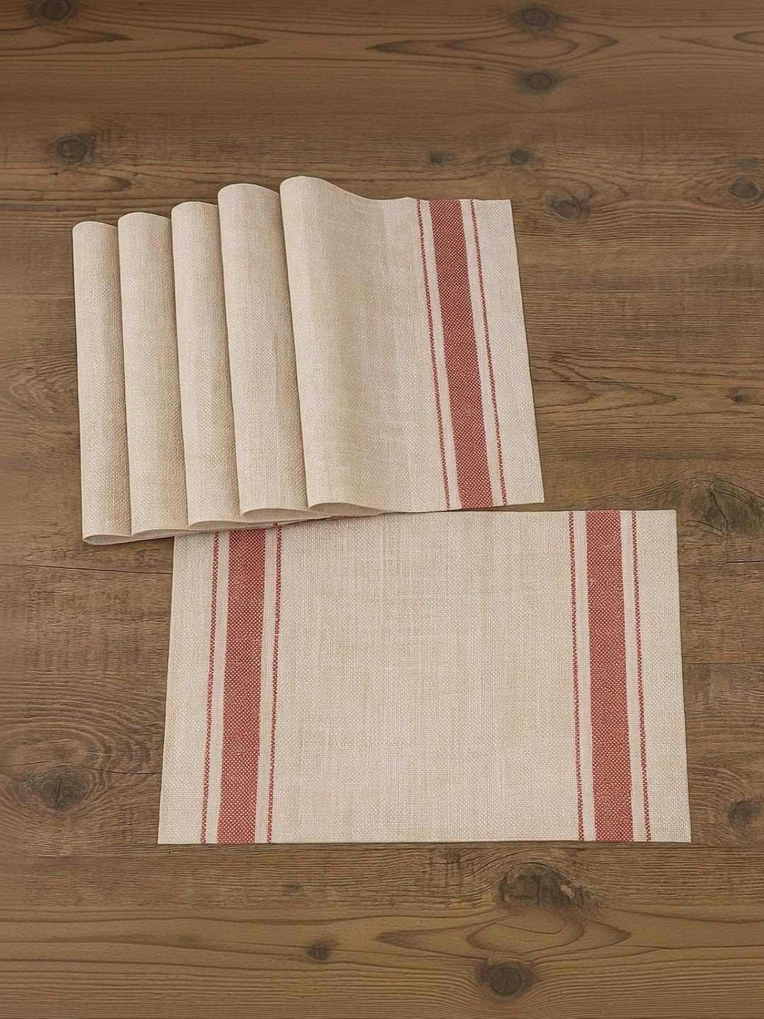 We3 Beige & Pink Printed Non-Slip Heat Resistant 6-Pcs Table Placemats-picture-27