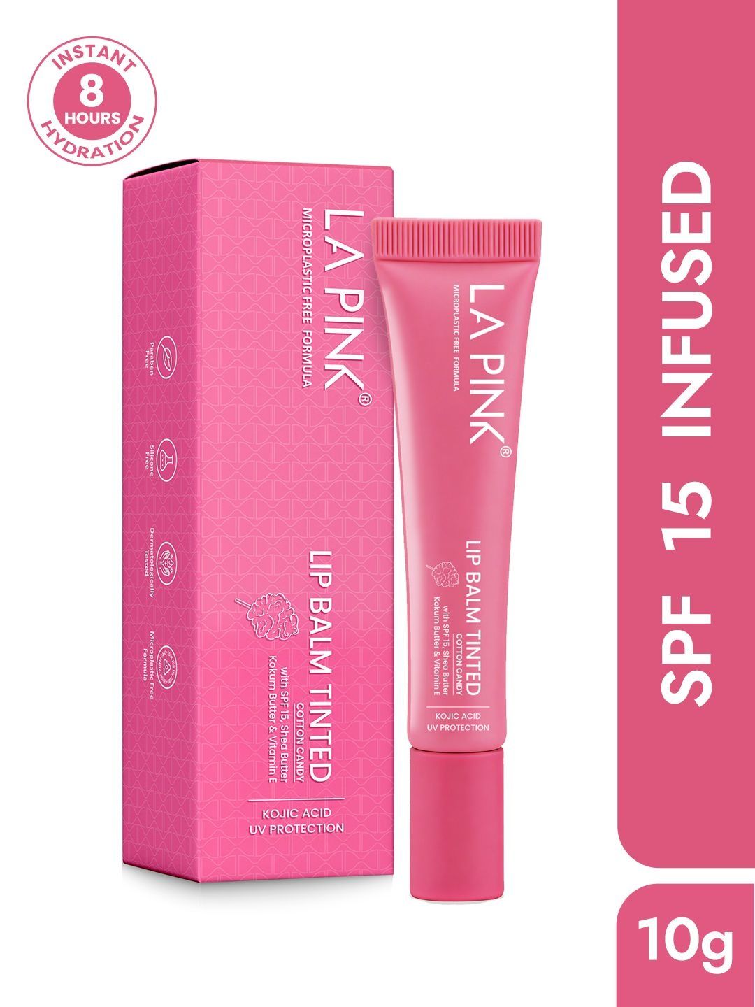 La Pink Cotton Candy Tinted Lip Balm With SPF15 - 10 g-image-2