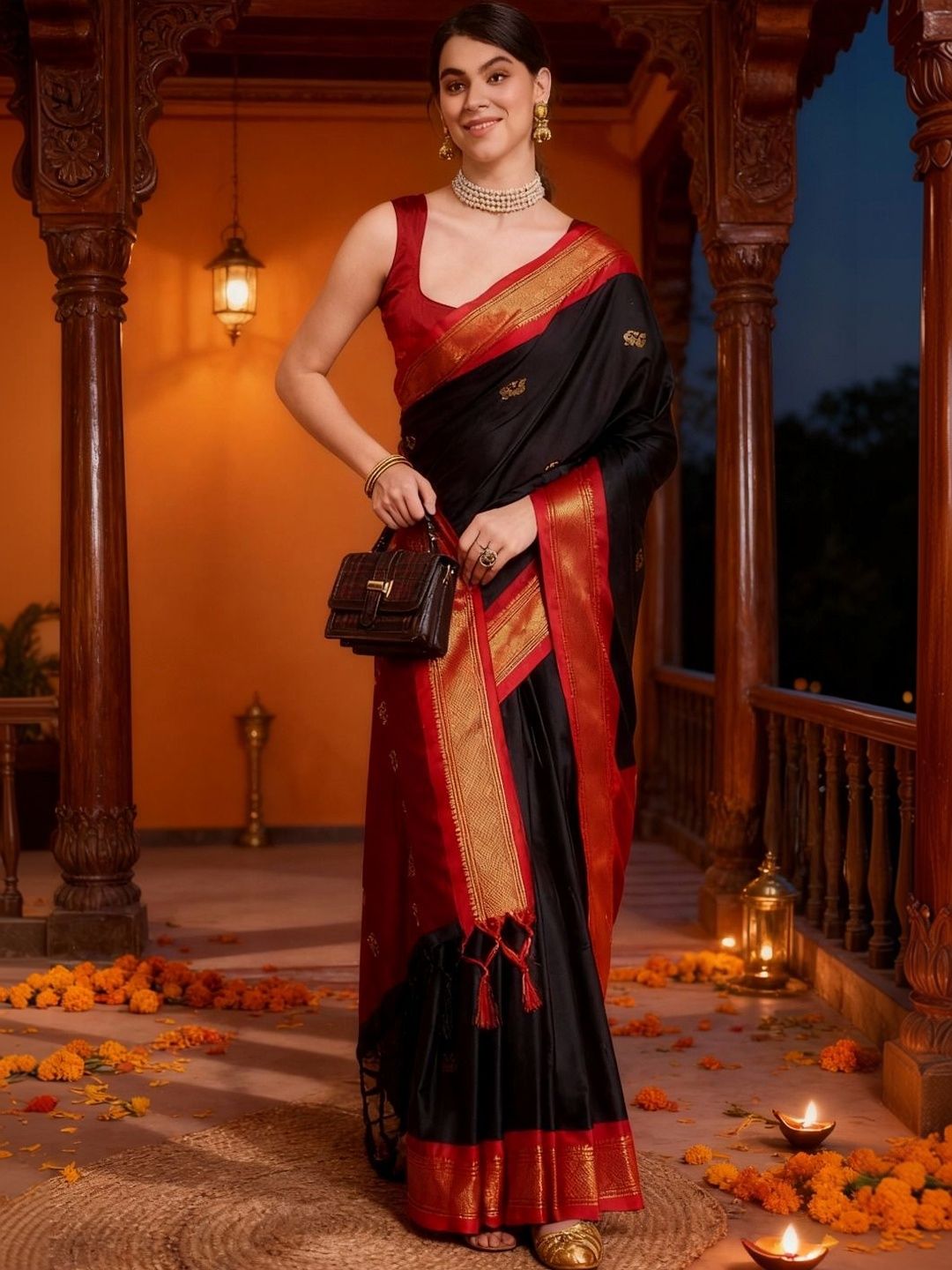 KALINI Ethnic Motifs Zari Art Silk Kanjeevaram Saree-picture-50
