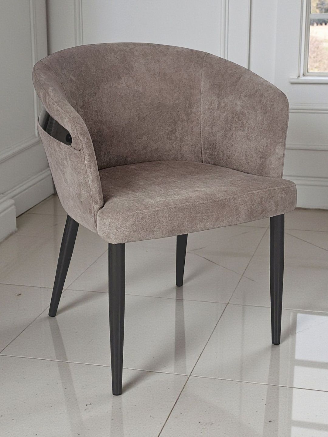 THE ATTIC Beige & Black Water Resistant Dining Chairs