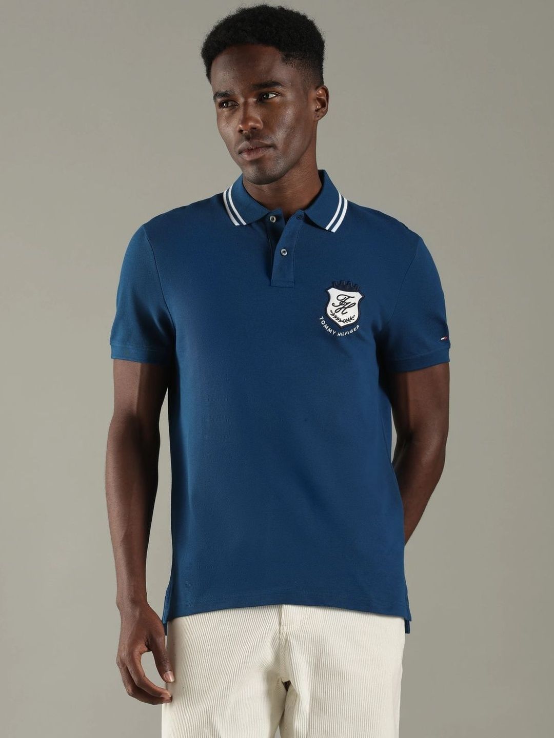 Tommy Hilfiger Men Brand Logo Polo Collar Applique T-shirt-picture-41