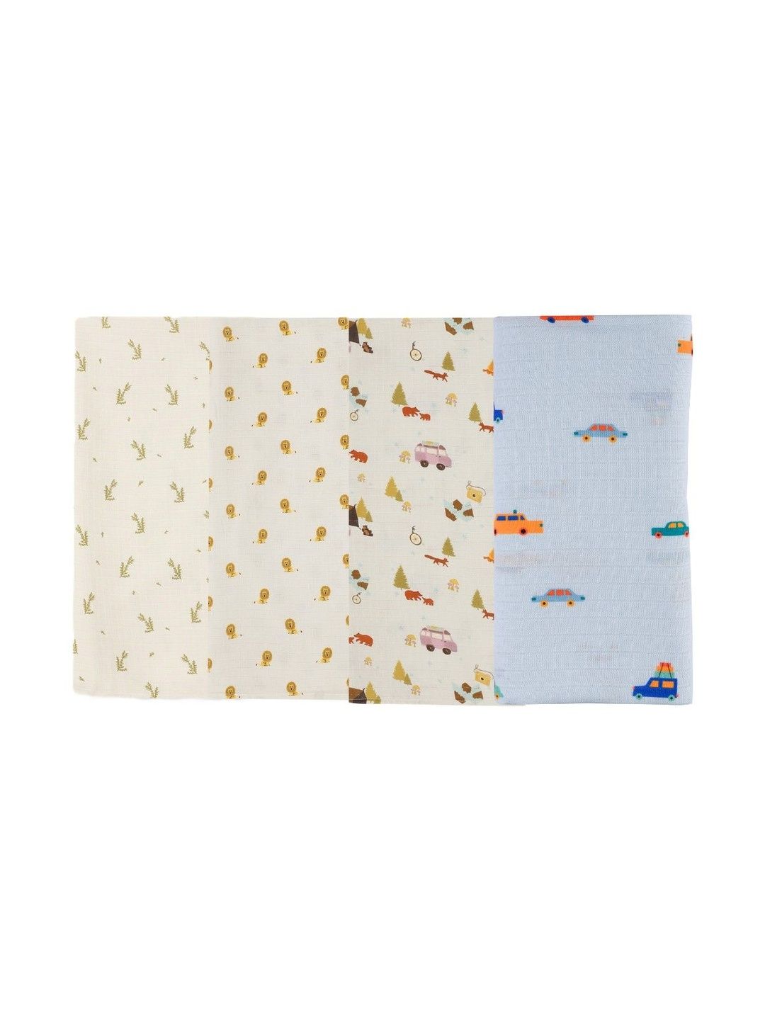 DULAAR Set Of 4 Infants Printed Organic Cotton Swaddle-picture-34