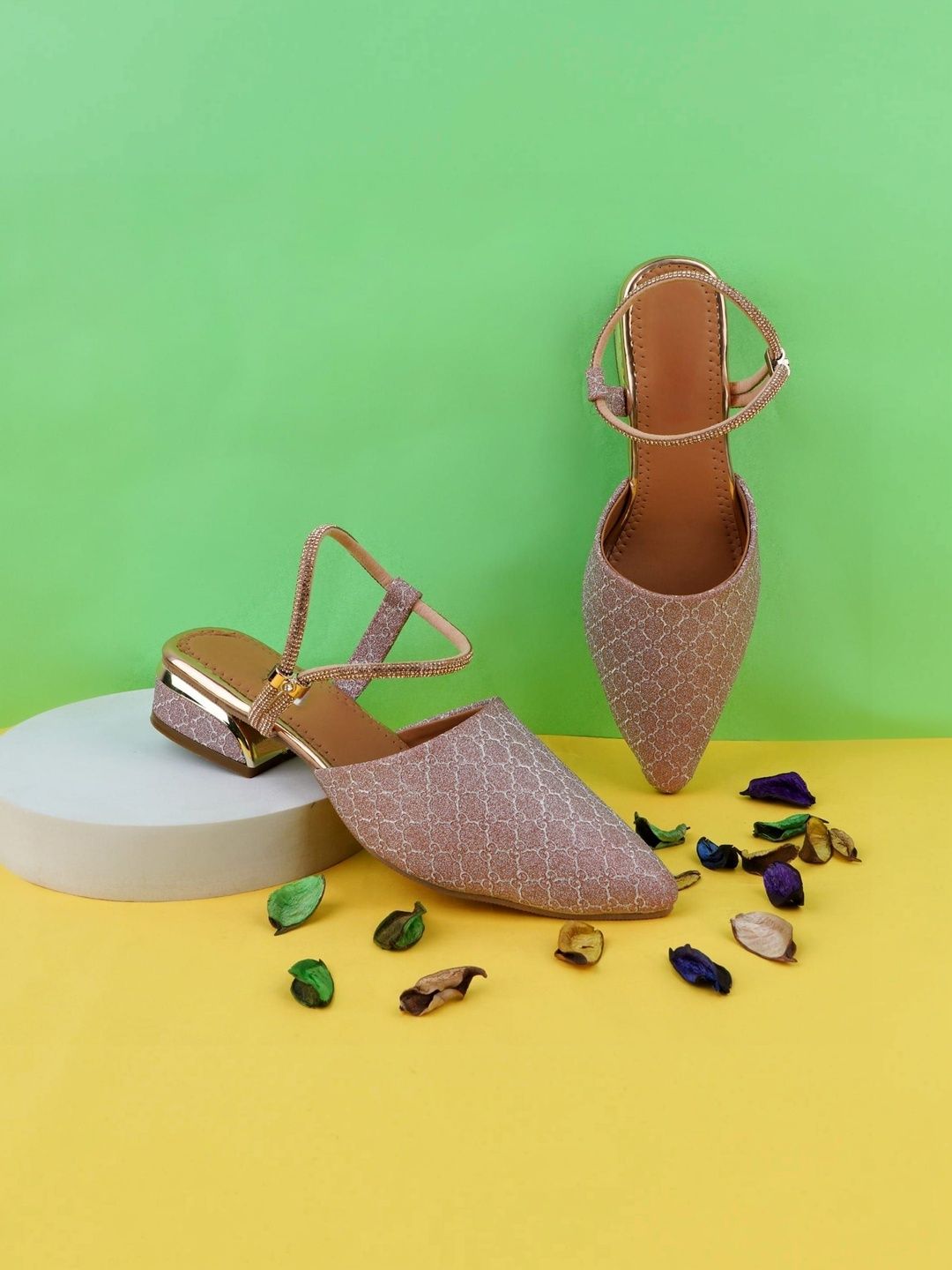 LMG Lifestyle Girls Textured Party Block Sandals-picture-38