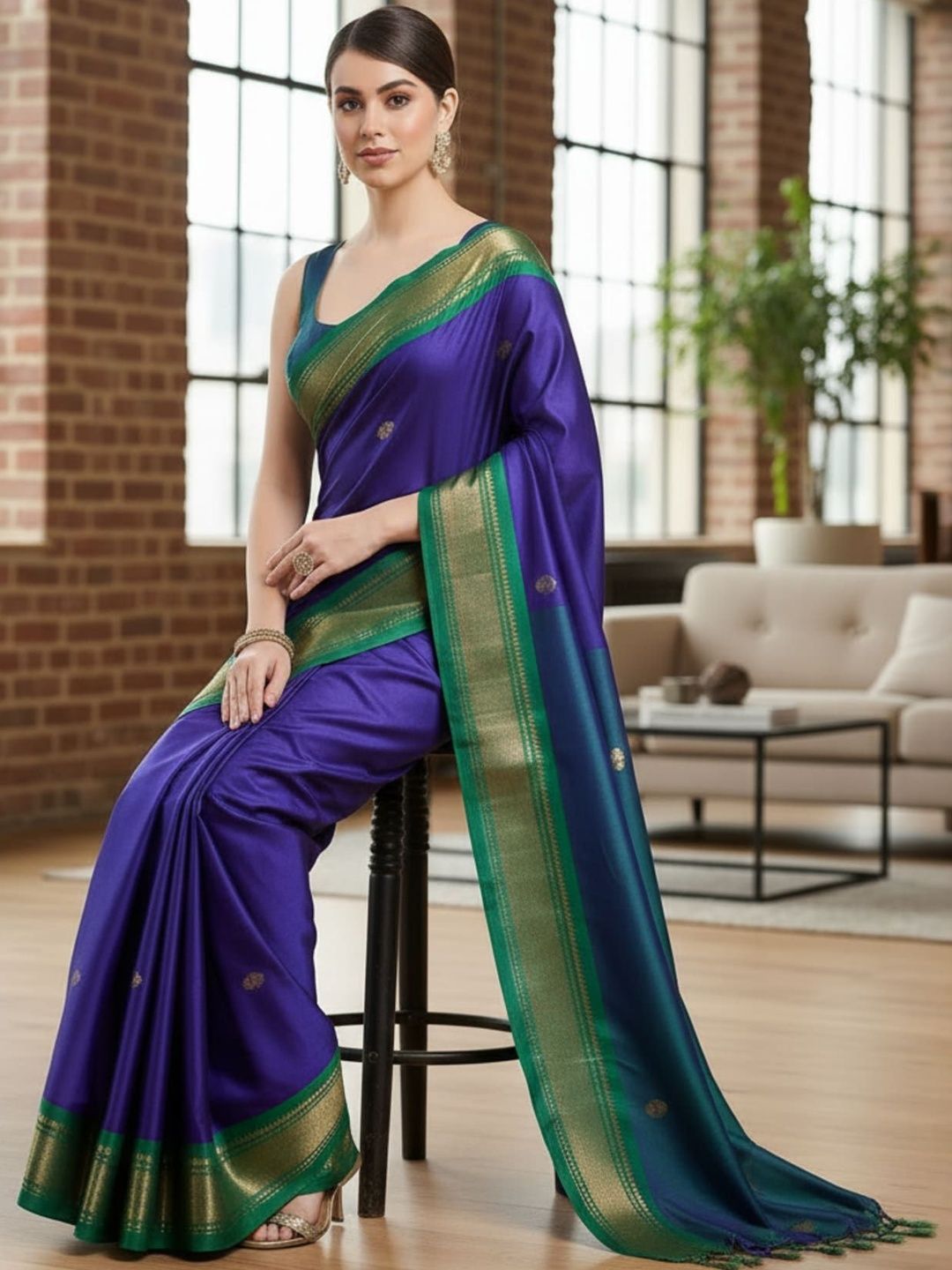 KALINI Woven Design Zari Pure Silk Handloom Kanjeevaram Saree-picture-36
