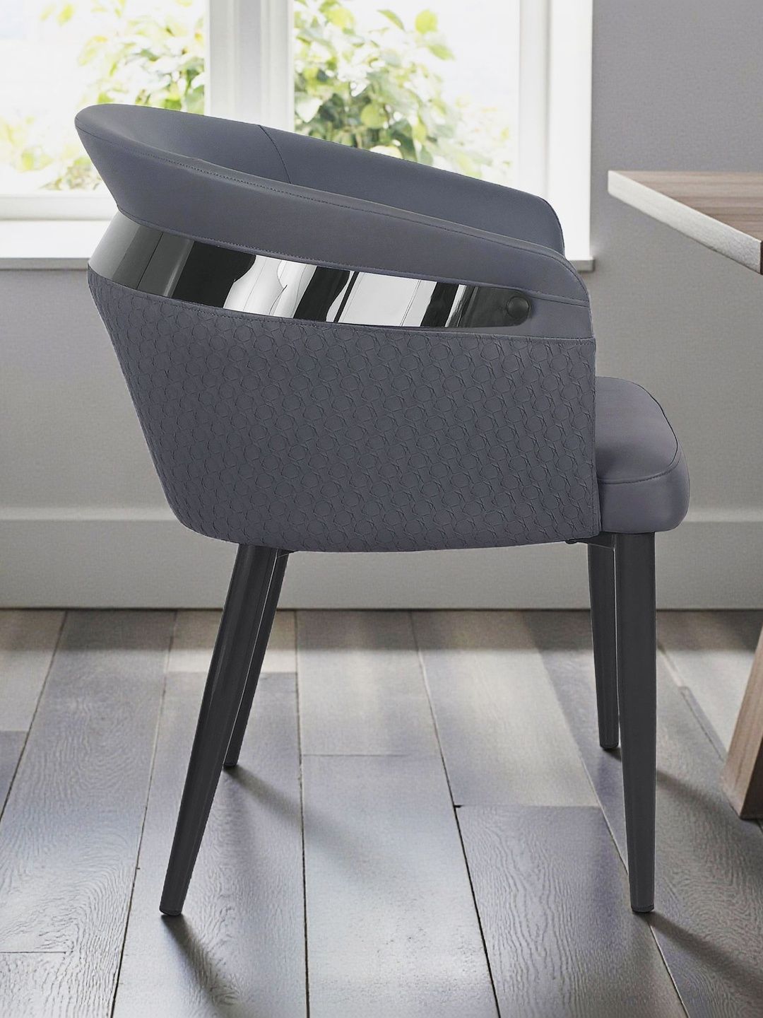 THE ATTIC Grey & Black 2-Pcs Dining Chairs