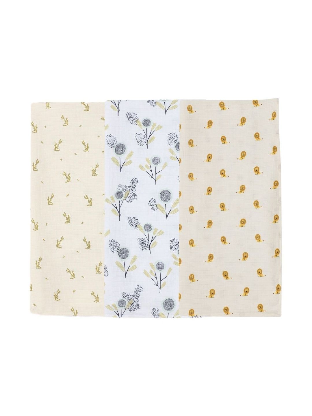 DULAAR Set Of 3 Infants Printed Organic Cotton Swaddle-picture-20
