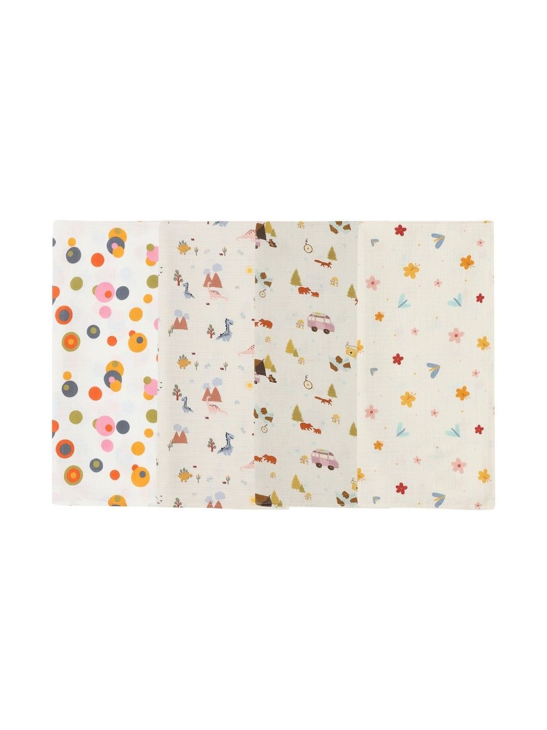 DULAAR Set Of 4 Infants Printed Organic Cotton Swaddle-picture-37