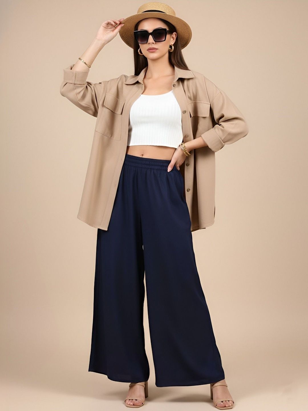 MUFFLY Women Flared Palazzos-picture-18