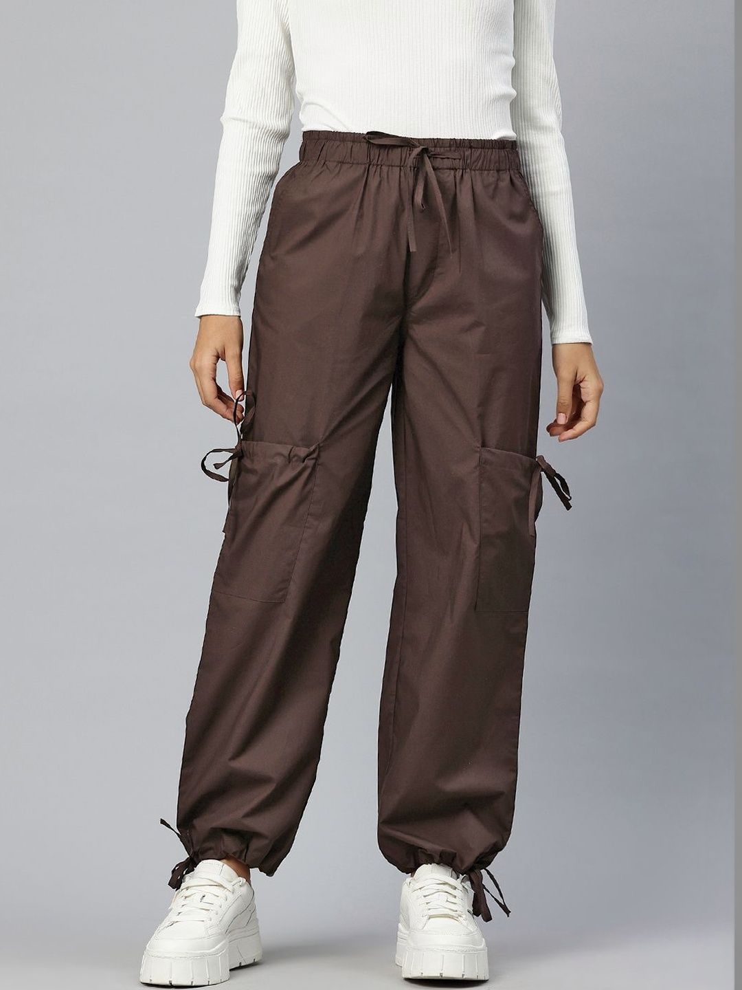 CORSICA Women Smart Loose Fit High-Rise Cargos Trousers-image-22