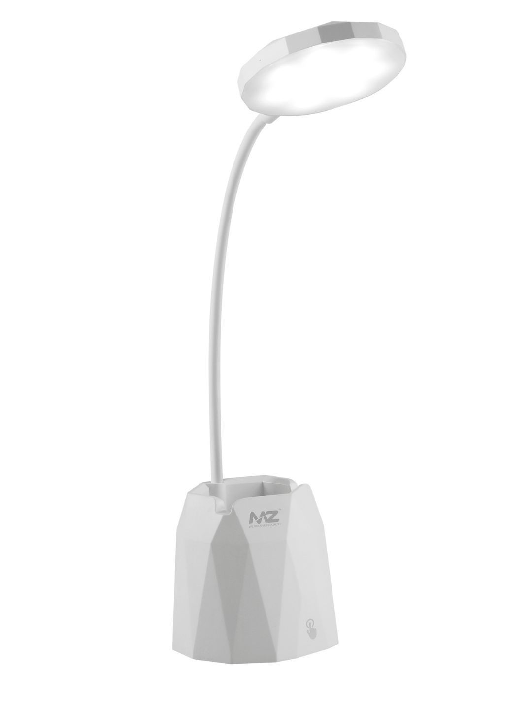 MZ White Textured Acrylic Contemporary Abstract Shaped Table Lamp-picture-36