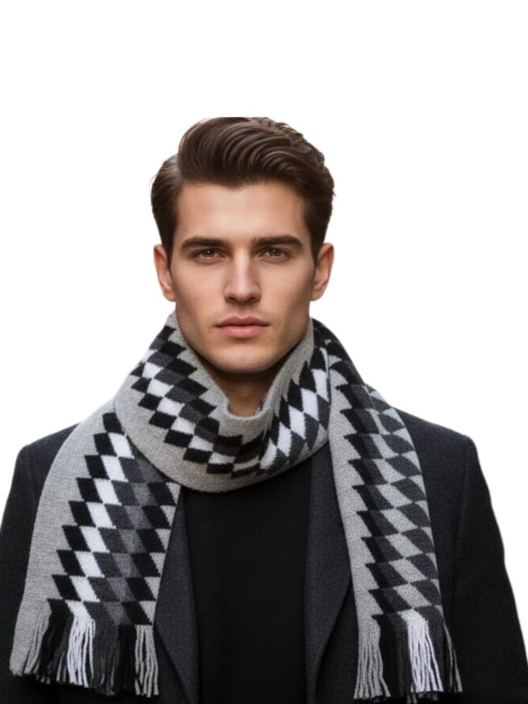 YAQR Men Checked Merino Wool Mufflers-picture-14