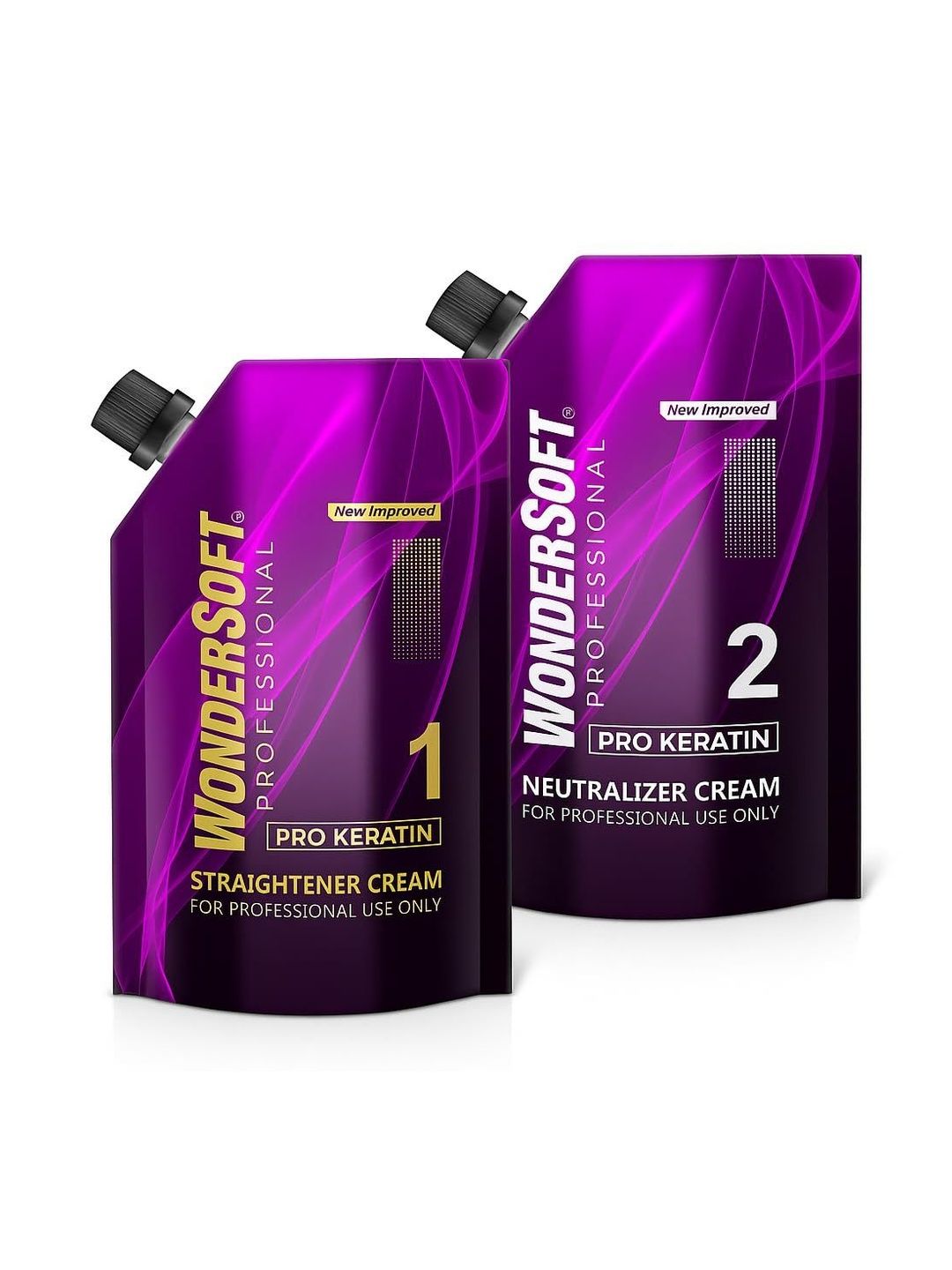 WonderSoft Set Of Pro Keratin Hair Straightener & Neutralizer Cream - 500 ml Each