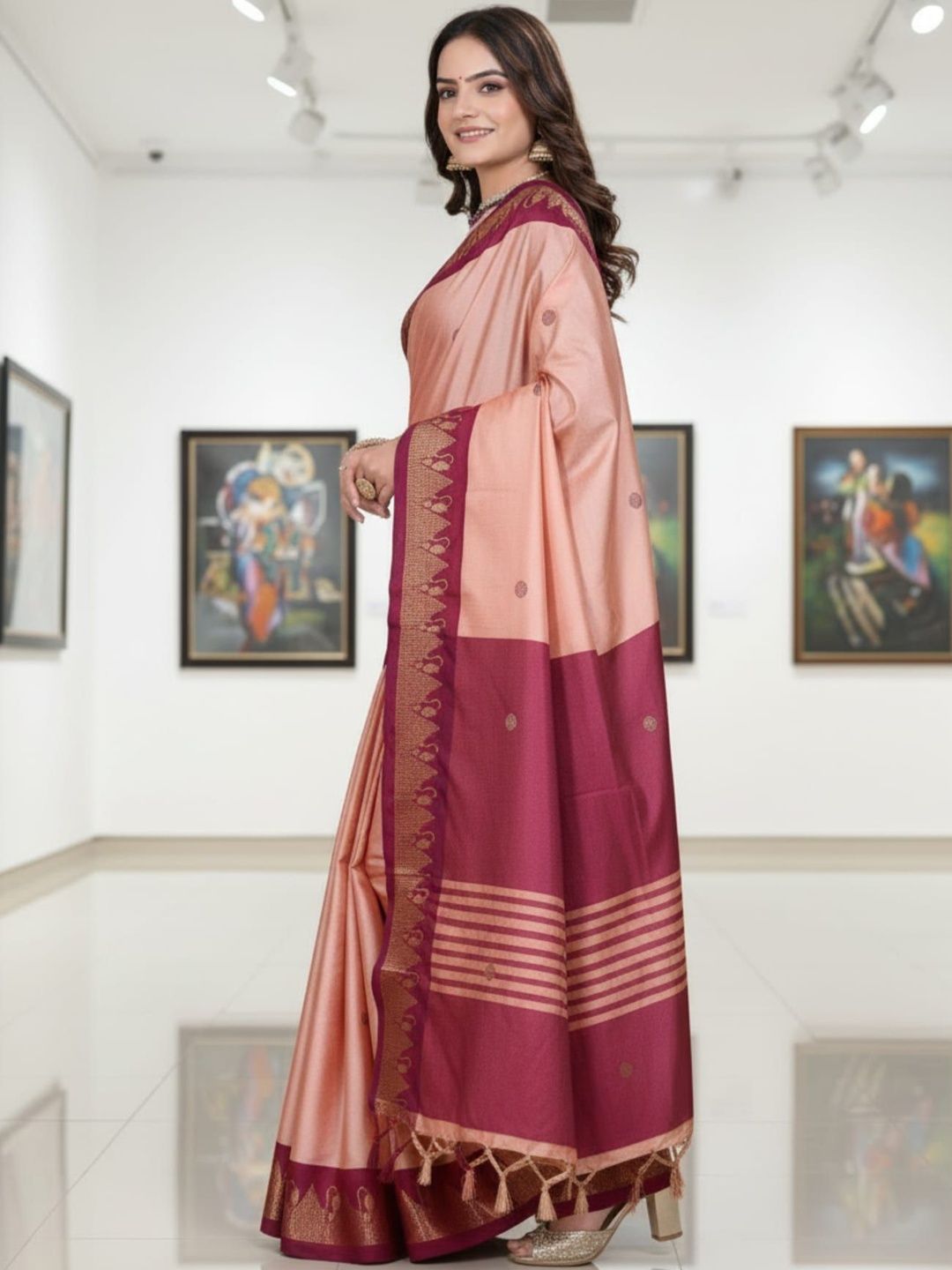 KALINI Woven Design Zari Art Silk Kanjeevaram Saree-picture-37
