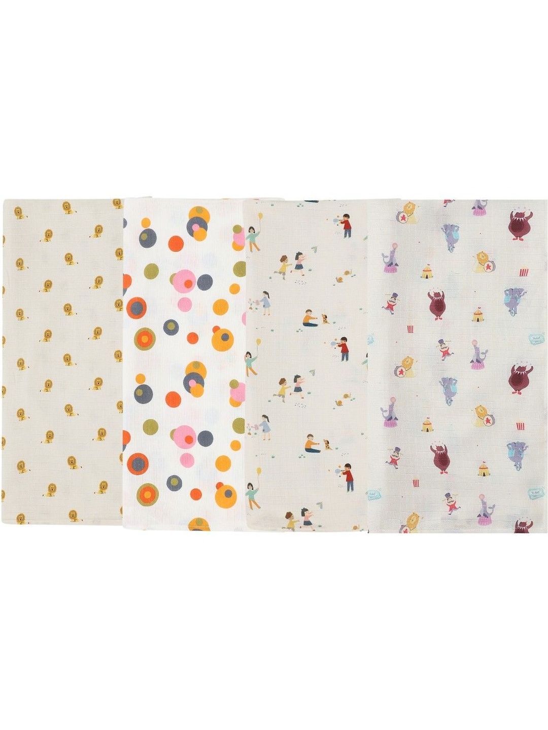 DULAAR Set Of 4 Infants Printed Organic Cotton Swaddle-picture-31