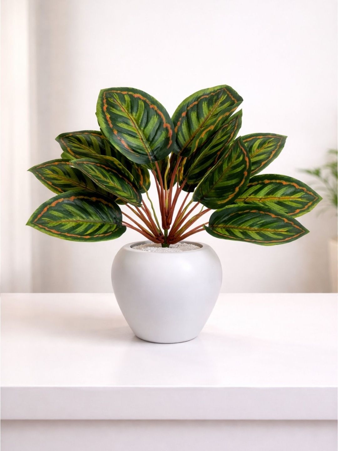 ARTSY Multicoloured 1 Pieces Hanging Calathea Artificial Plant With Pot-image-36